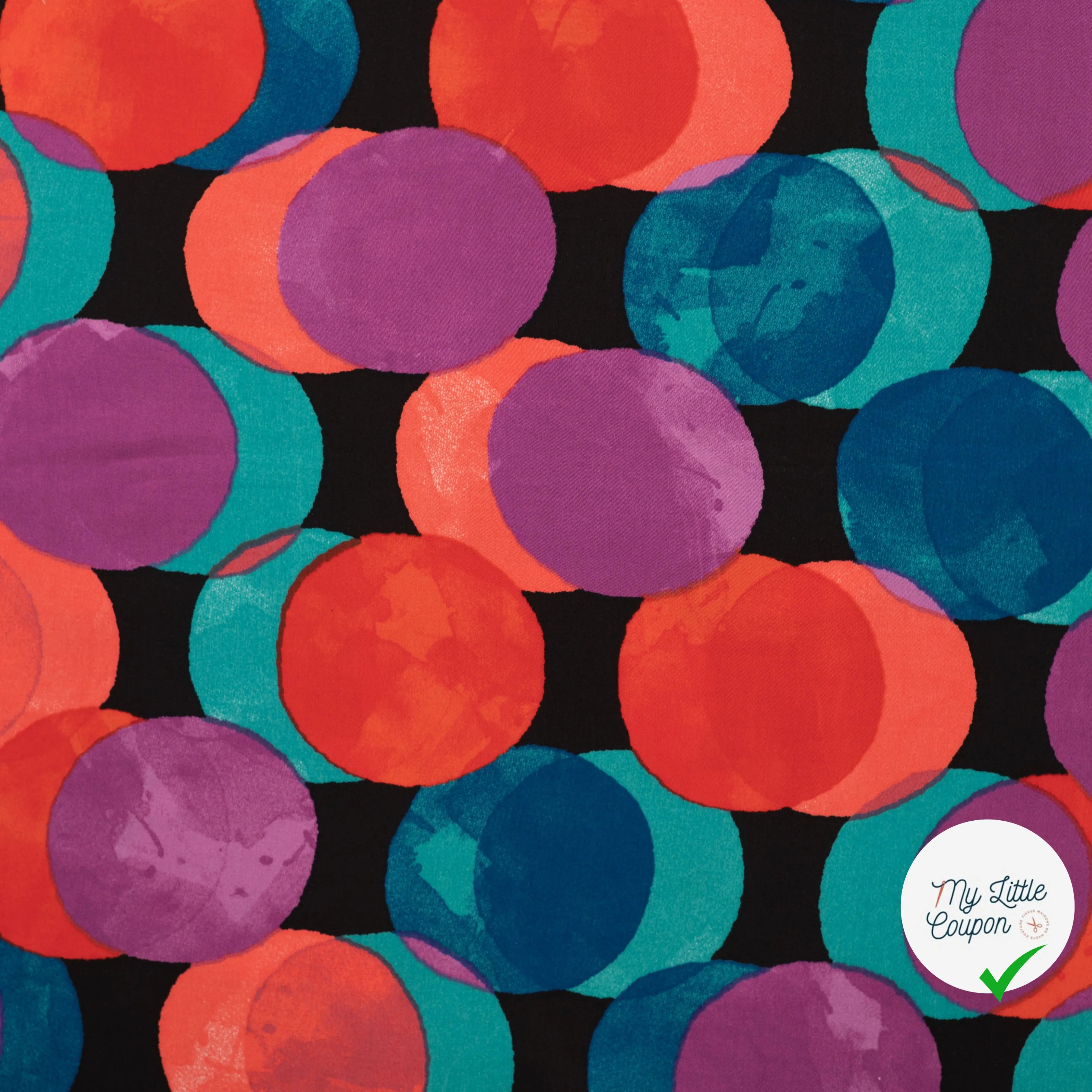 SATIN VISCOSE FUNNY DOTS CYCLAM - My Little Coupon