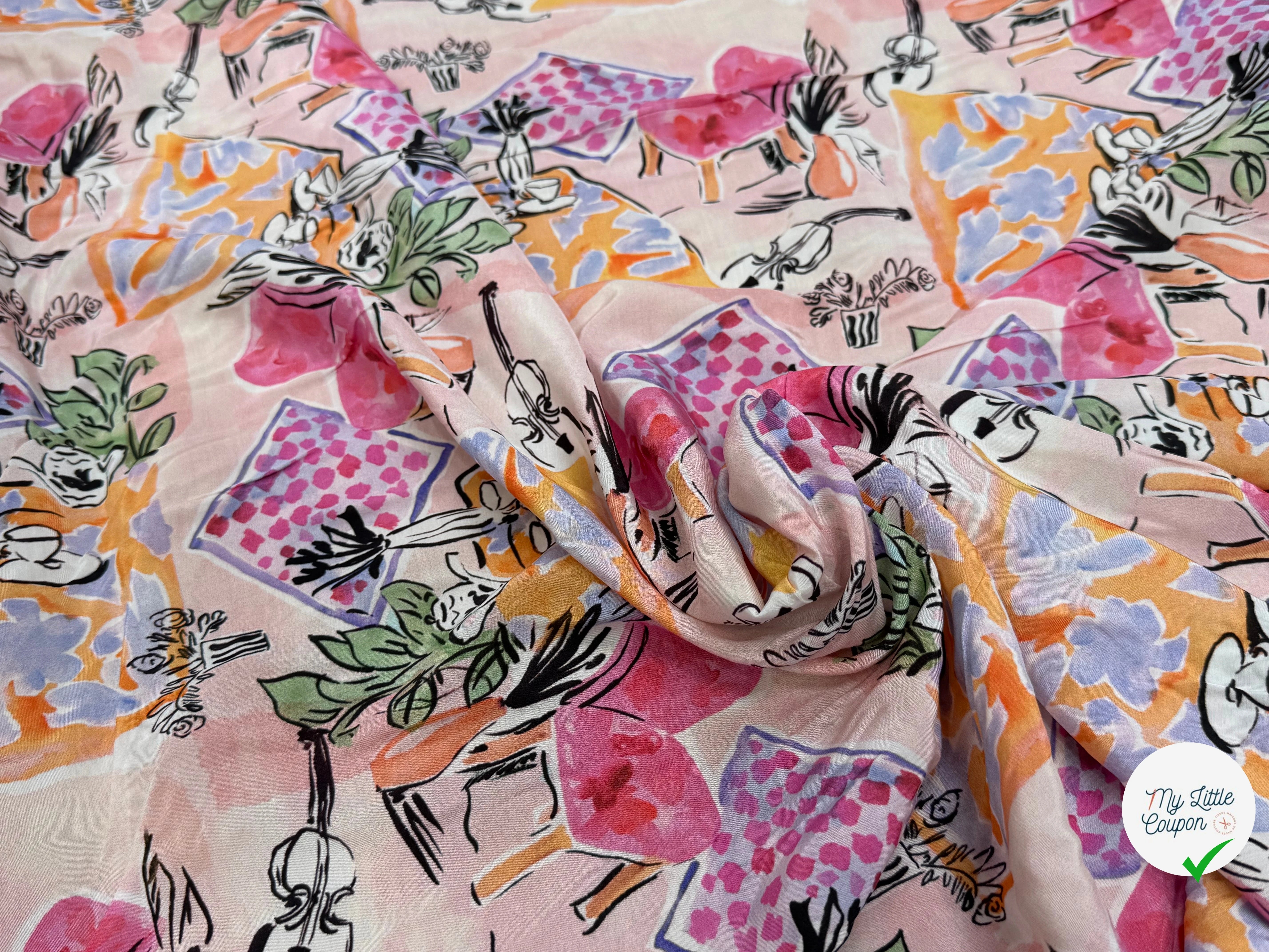 SATIN VISCOSE IMPRIMÉ SMERALDO HOME - My Little Coupon