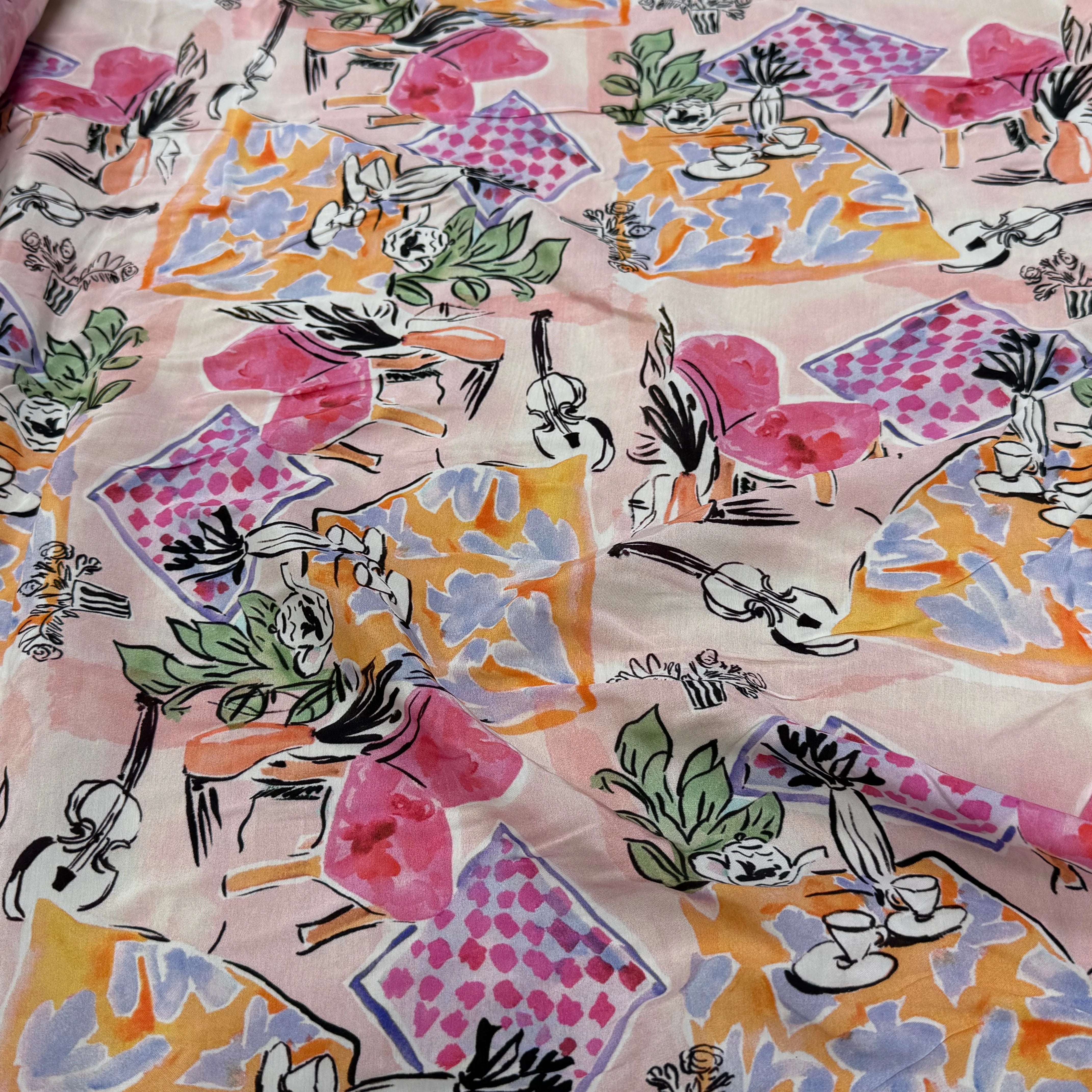 SATIN VISCOSE IMPRIMÉ SMERALDO HOME - My Little Coupon