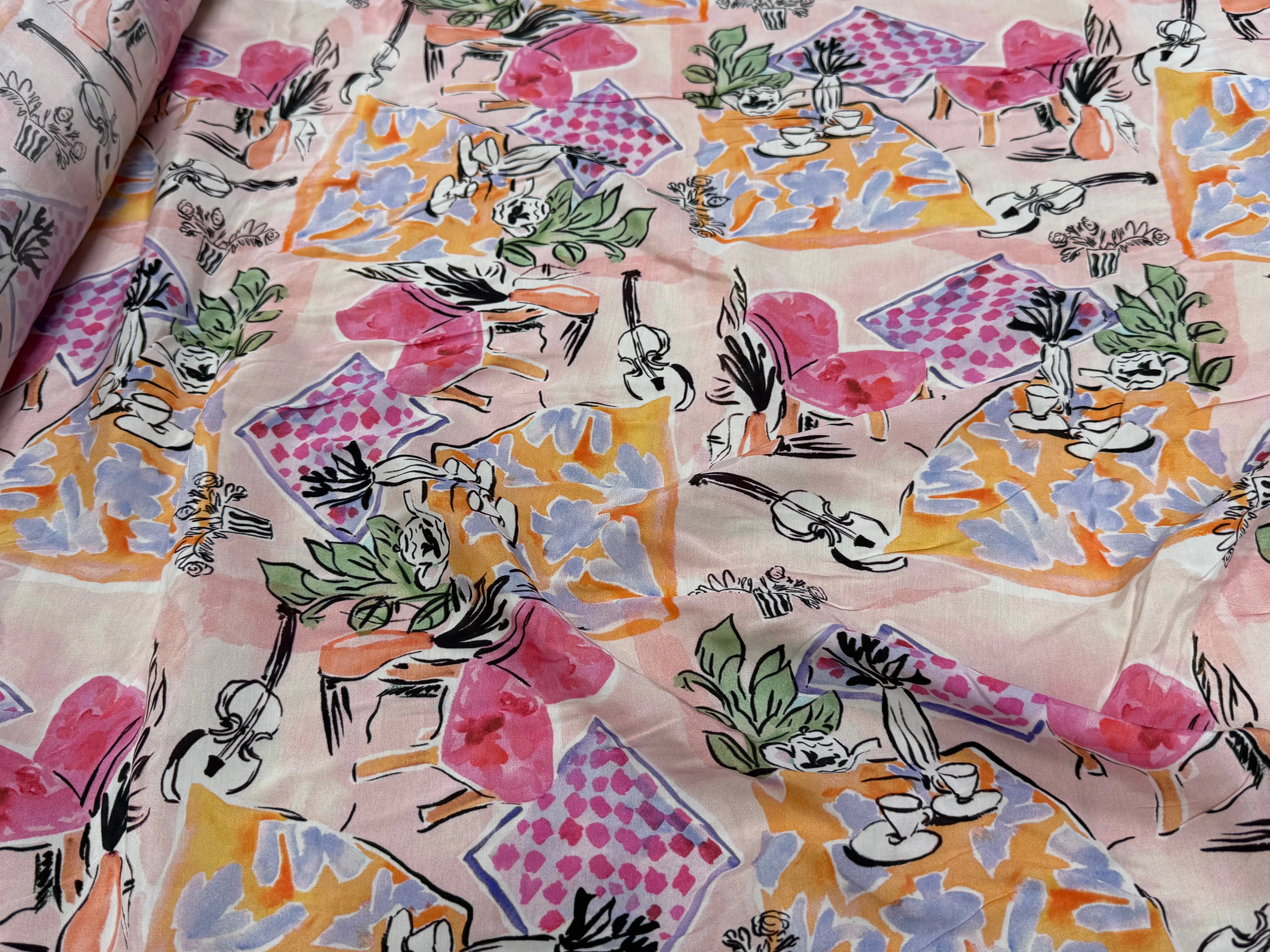 SATIN VISCOSE IMPRIMÉ SMERALDO HOME - My Little Coupon