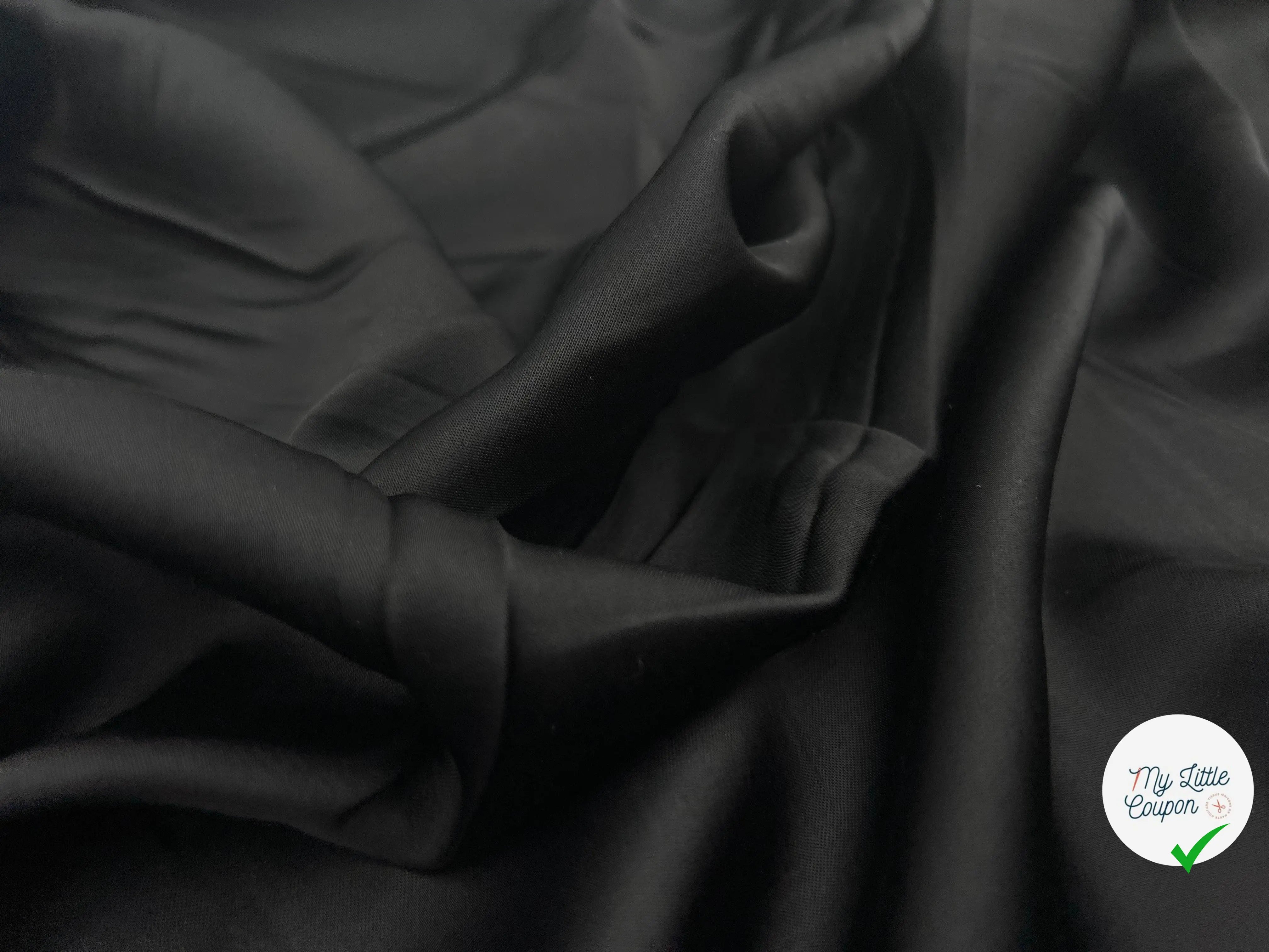 SATIN VISCOSE NOIRE - coupon de tissu de 3 mĂštres - My Little Coupon - tissu - coudre
