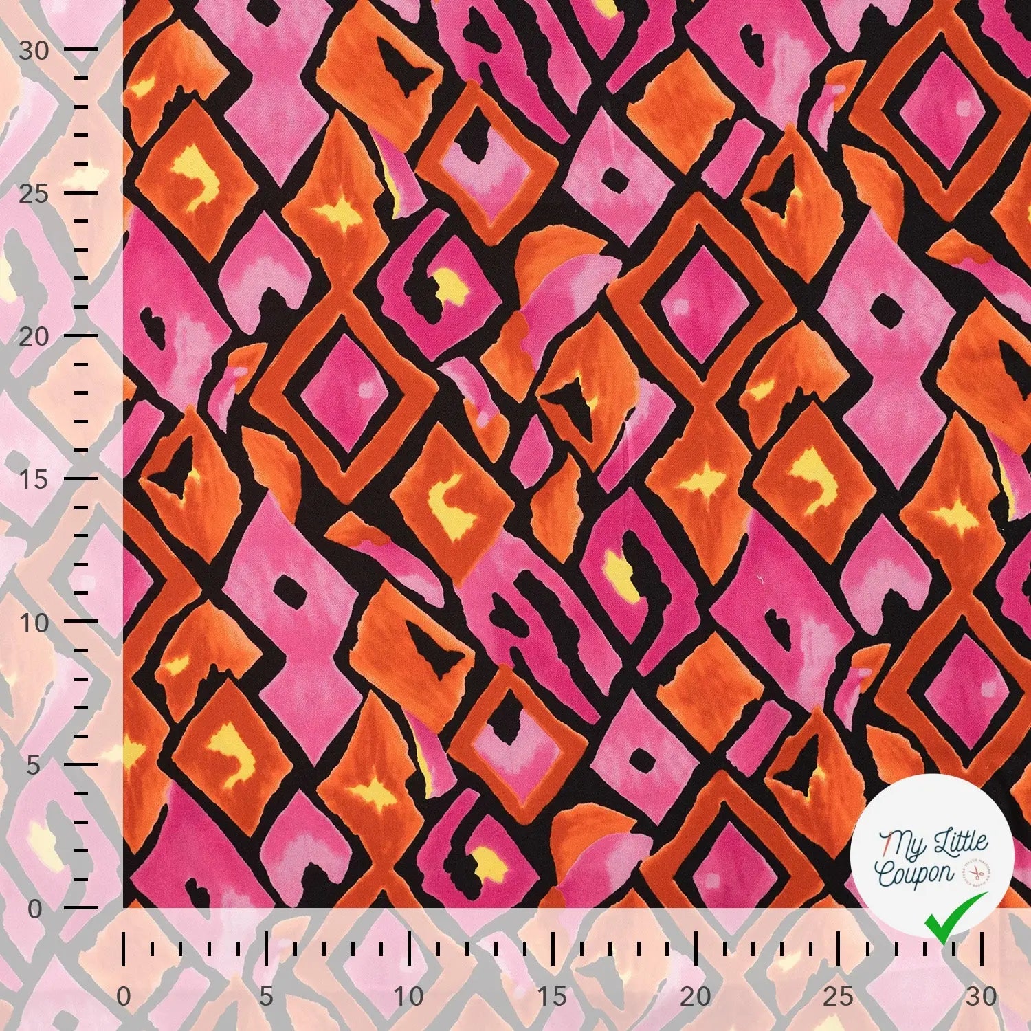 SATIN VISCOSE RETRO CHECKS FUCHSIA - My Little Coupon