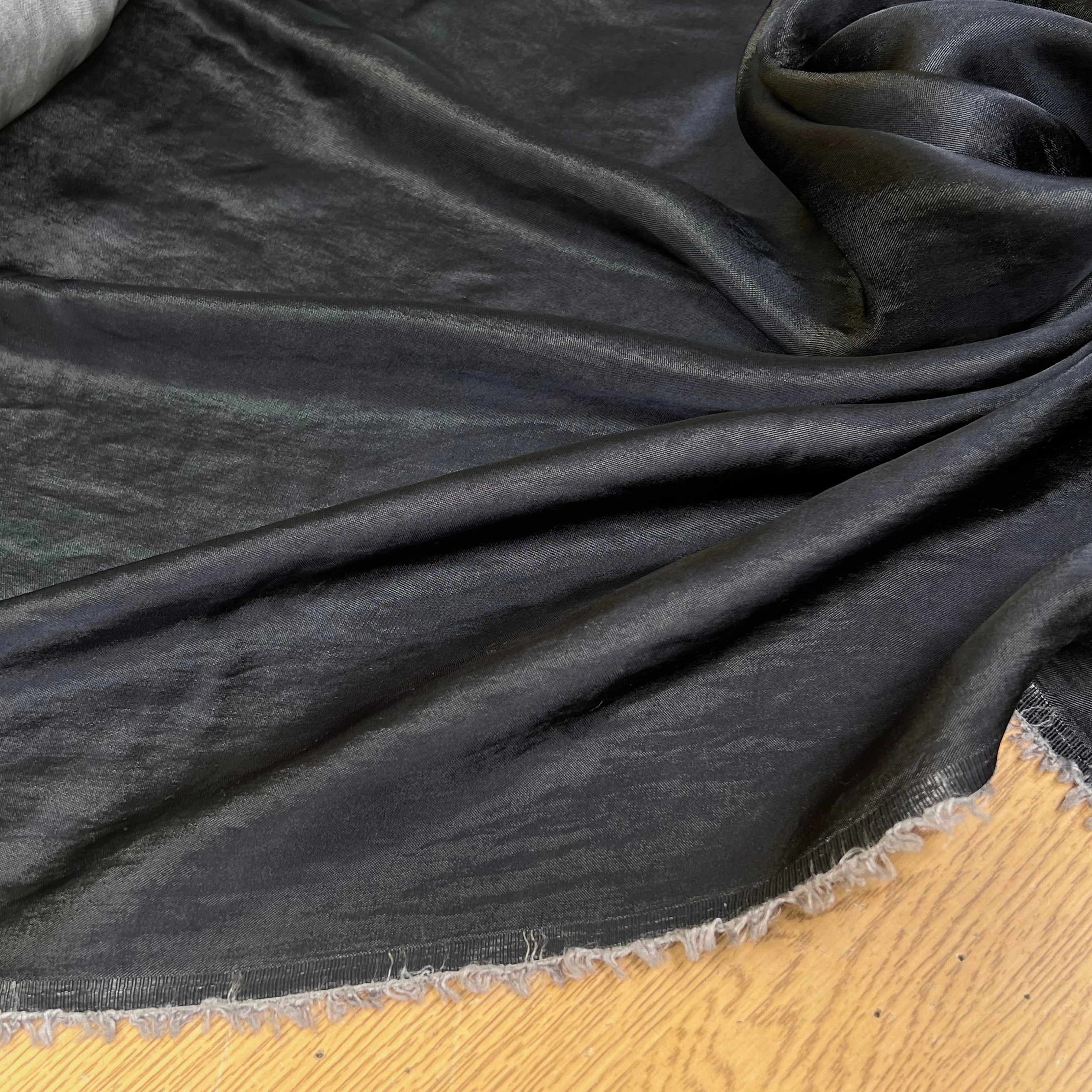 SATIN WASHED ACETATE VISCOSE BLACK DENIM STYLE 63% VISCOSE - My Little Coupon