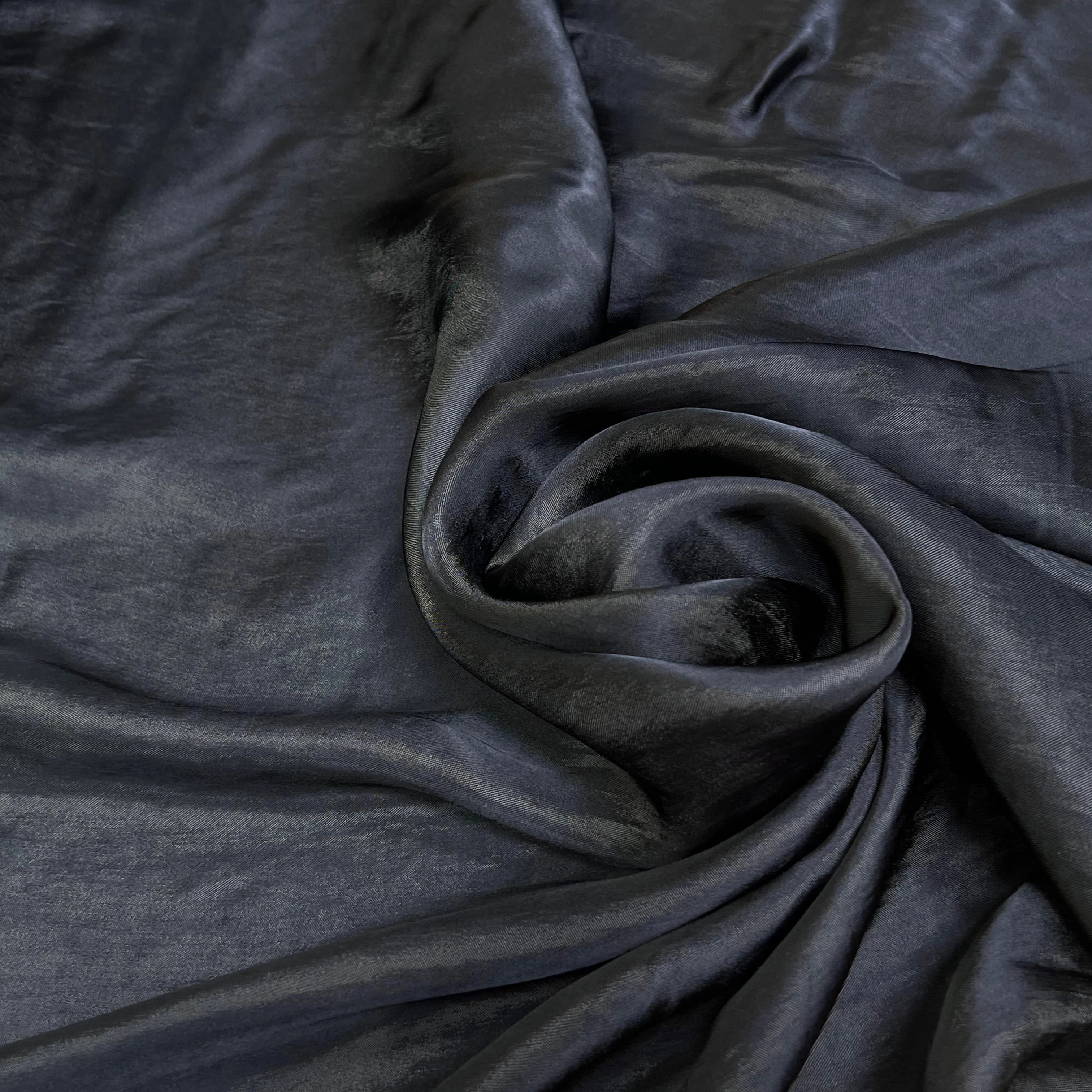 SATIN WASHED ACETATE VISCOSE BLACK DENIM STYLE 63% VISCOSE - My Little Coupon