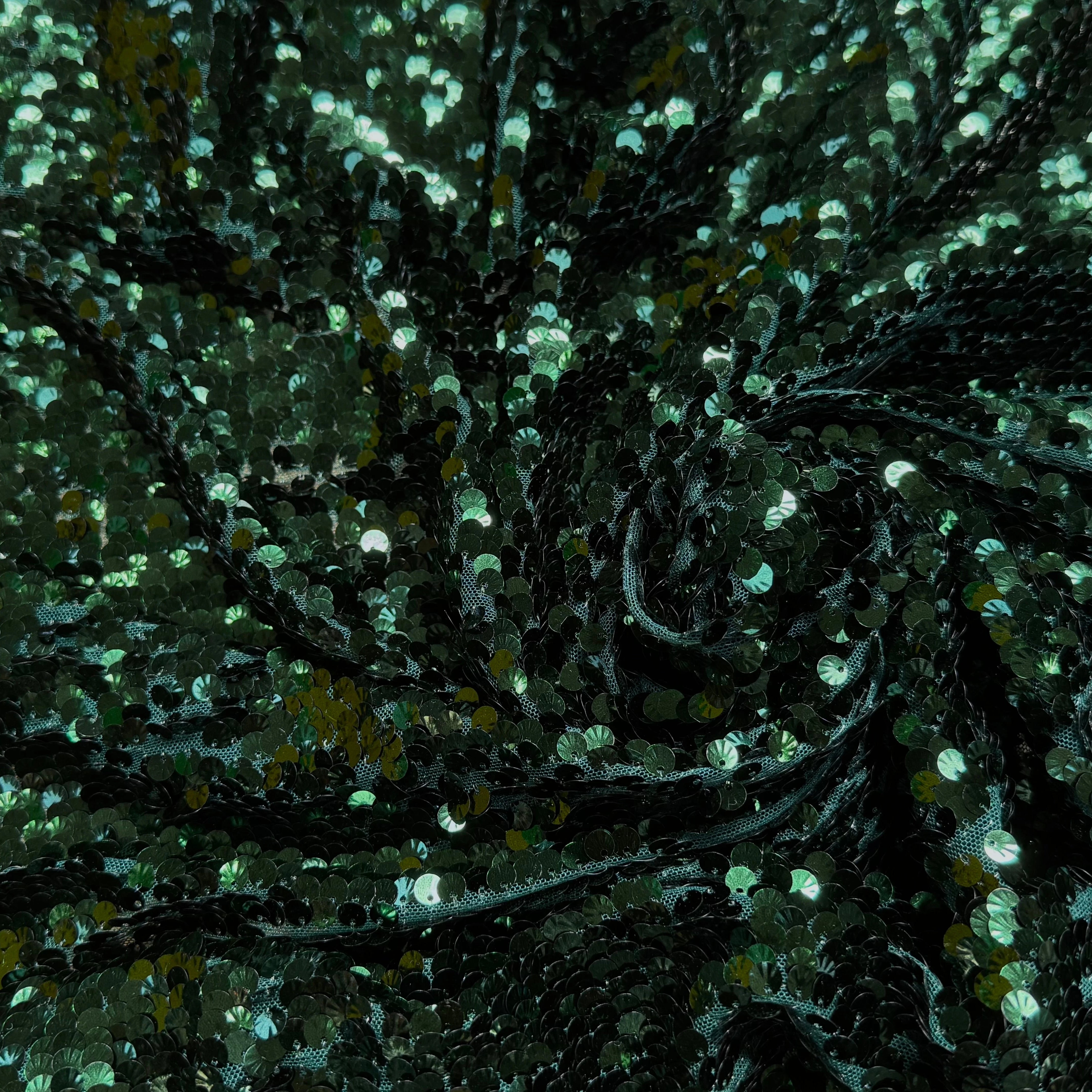 SEQUIN RESILE BRODÉE PAILLETTE VERT FORÊT - My Little Coupon