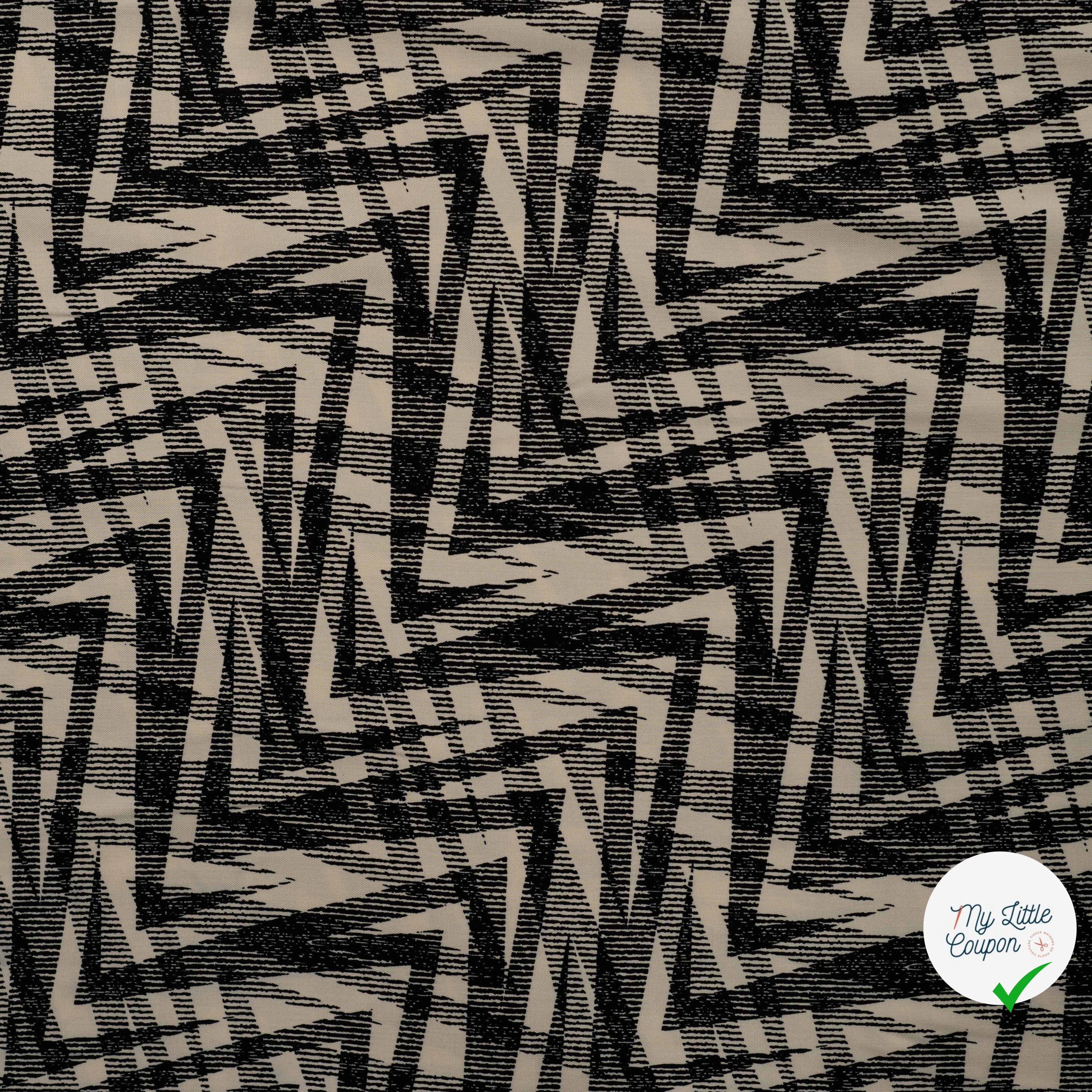 Sergé de viscose EcoVero zigzag sable - vue à plat