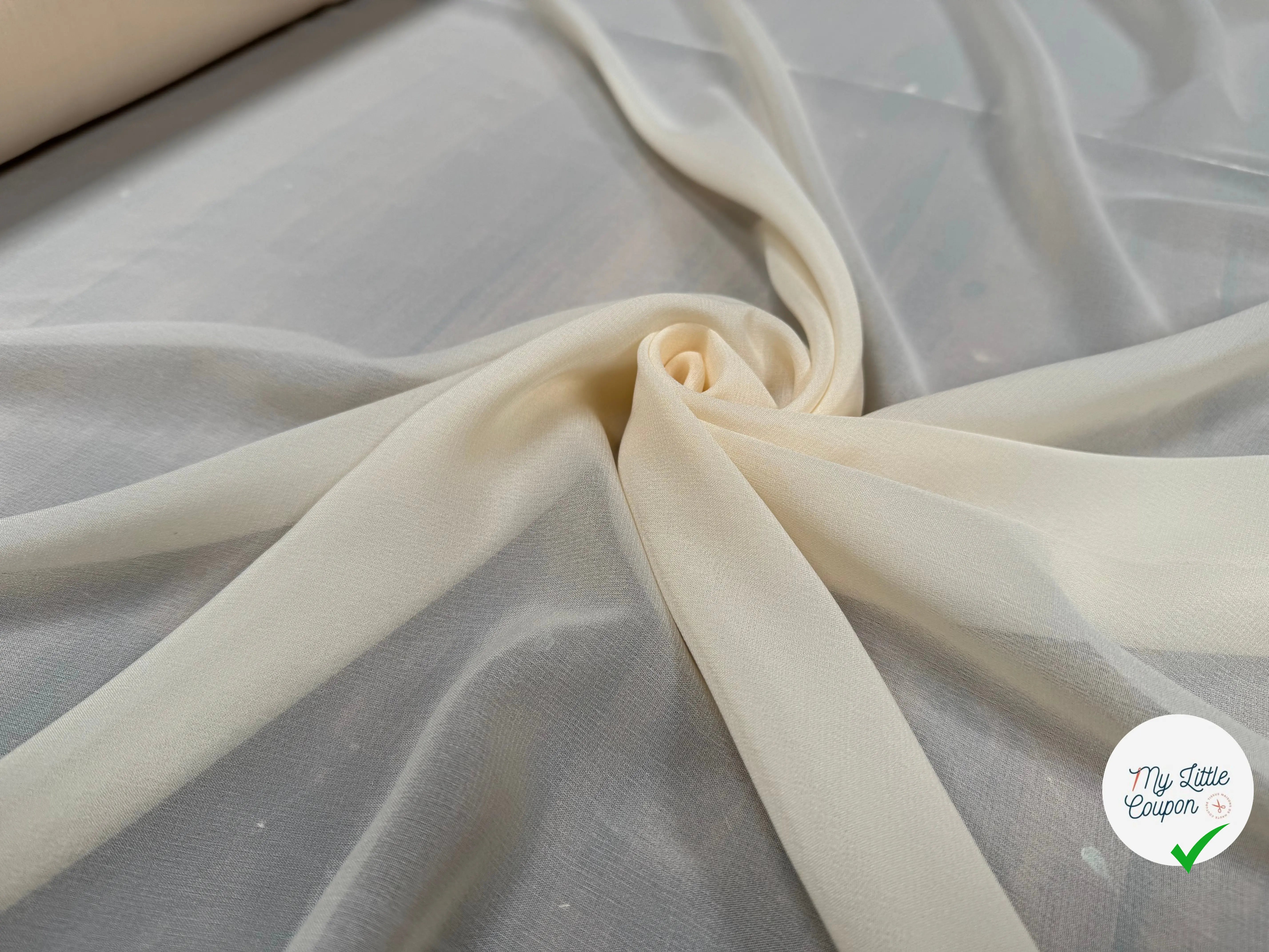 SILK MIX GEORGETTE, Seedpearl Beige - My Little Coupon