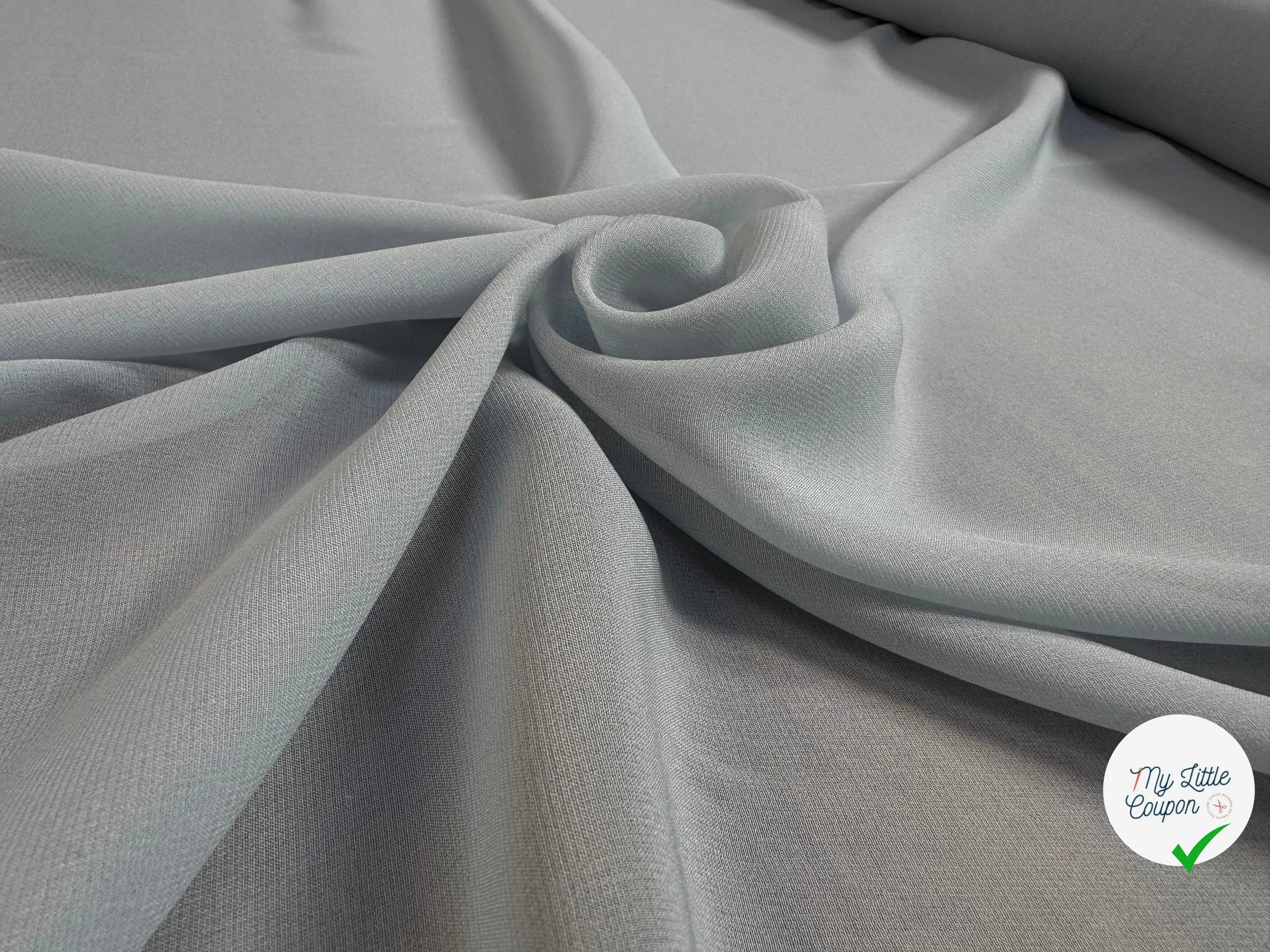 SILK MIX GEORGETTE, Softy blue, 20% soie - My Little Coupon