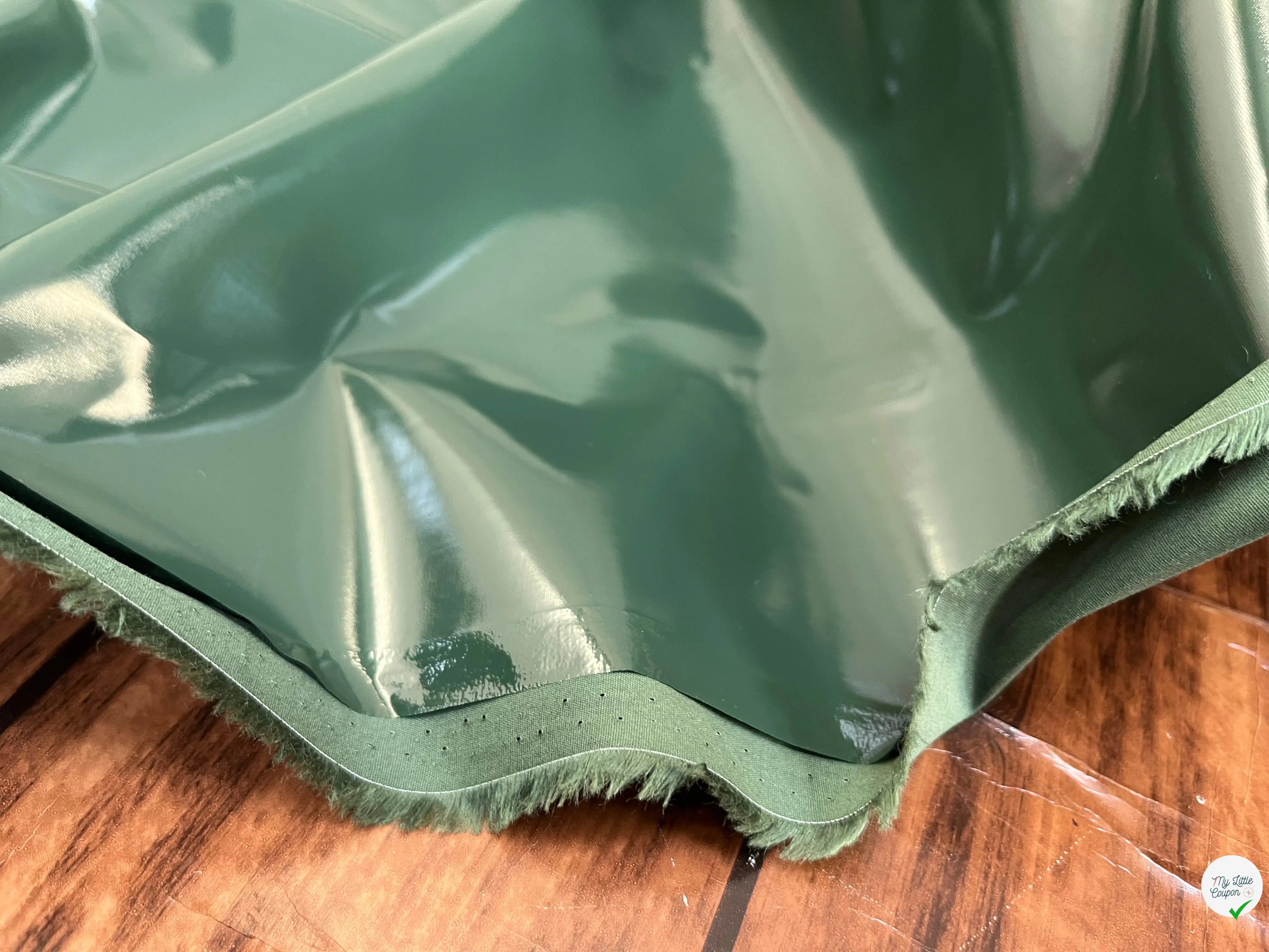 SIMILI CUIR VERT FONCÉ COTON POLY - My Little Coupon