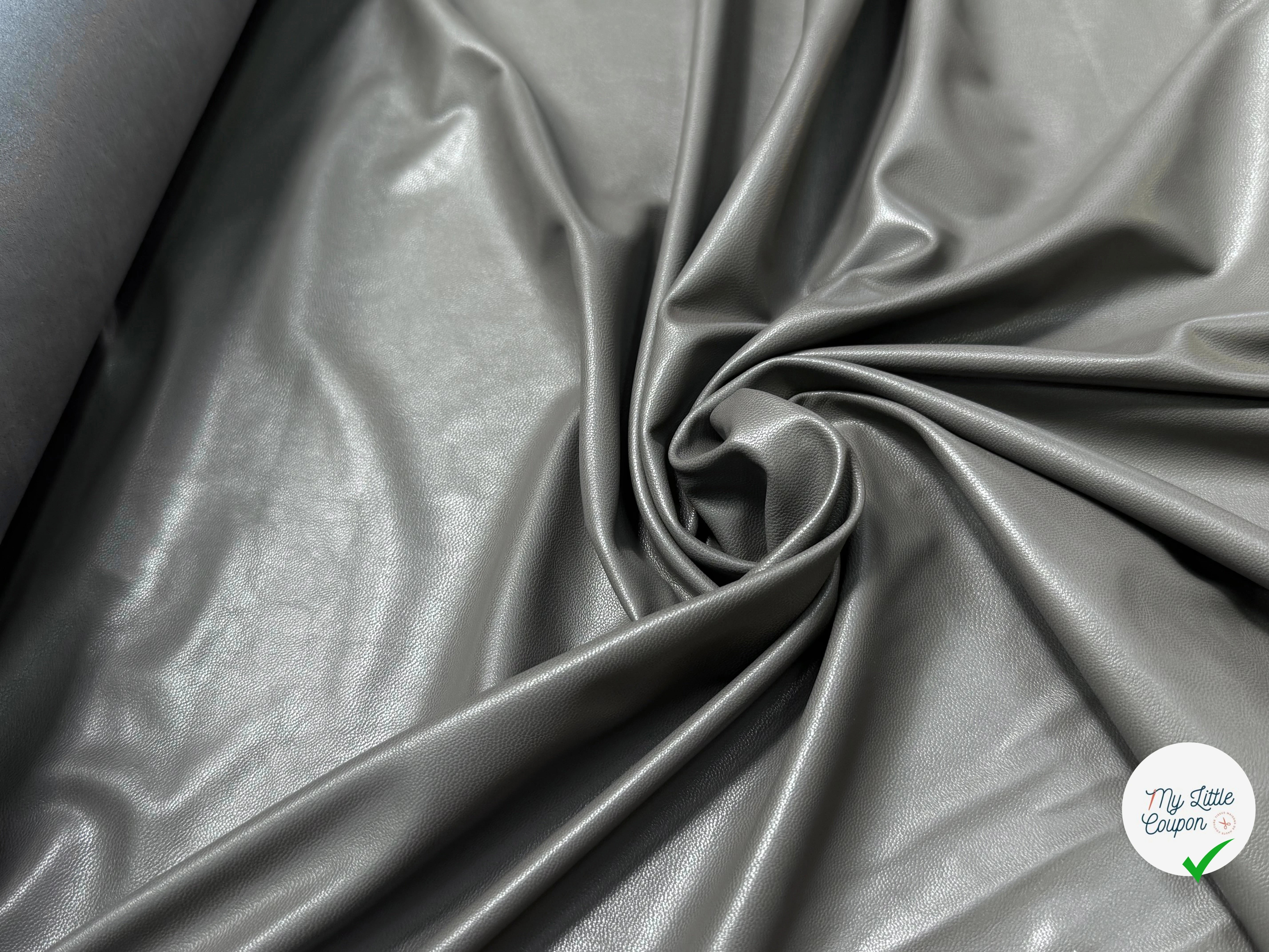 SIMILICUIR SOUPLE ENDROIT DOUX GRIS STRETCH - My Little Coupon