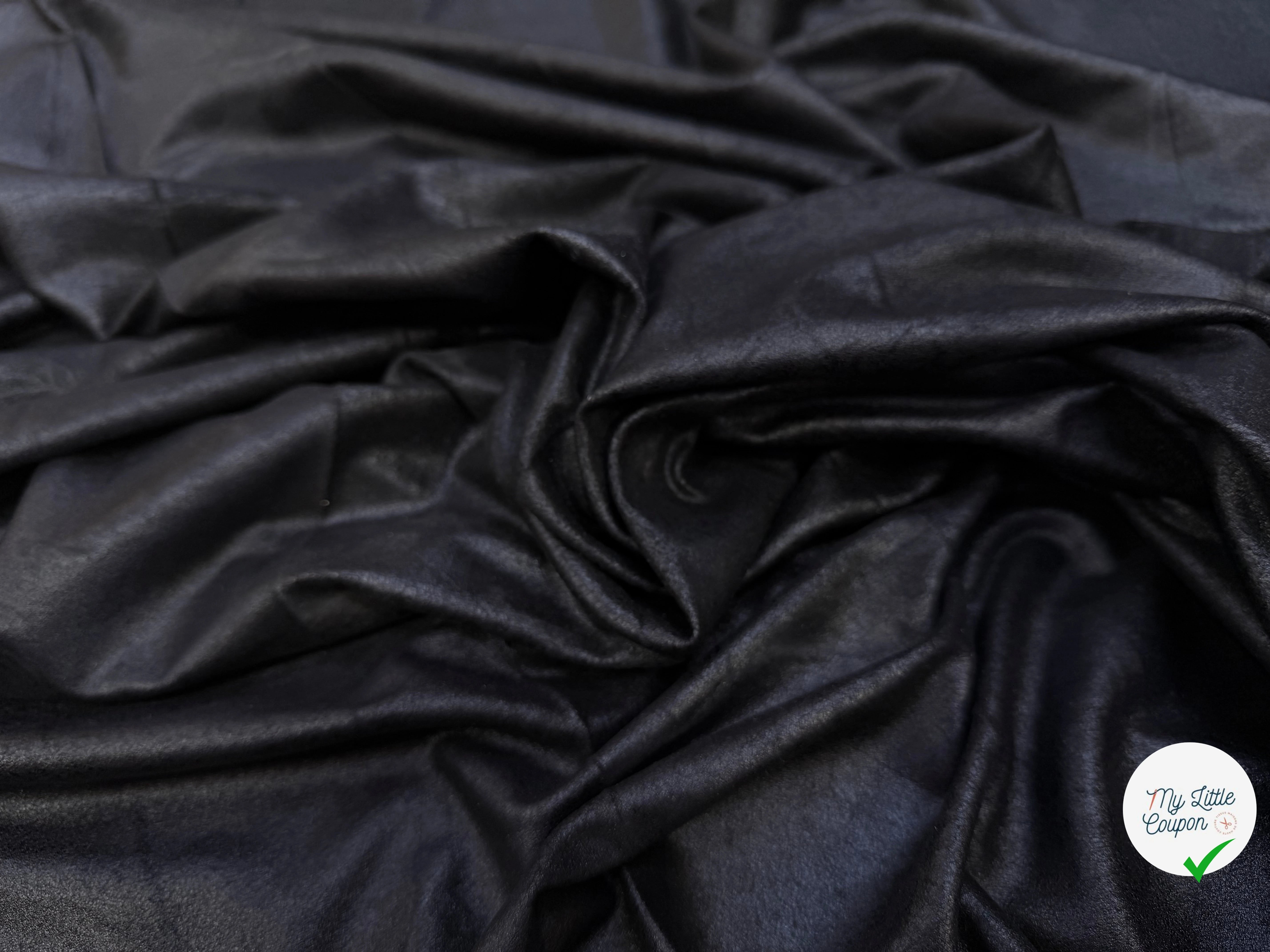 SUEDINE STRETCH NOIR EFFET CRAQUELÉ CHIC - My Little Coupon