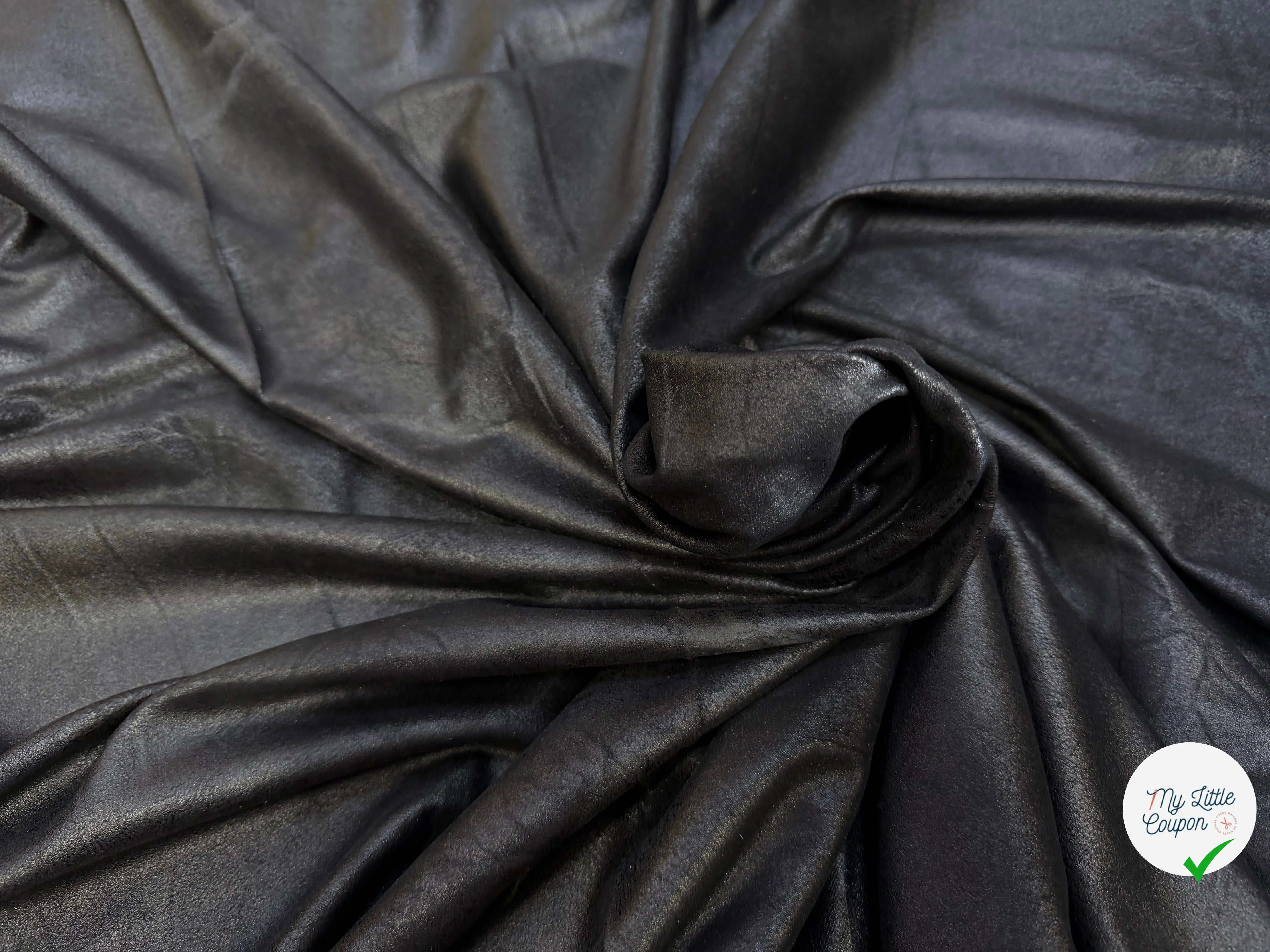 SUEDINE STRETCH NOIR EFFET CRAQUELÉ CHIC - My Little Coupon