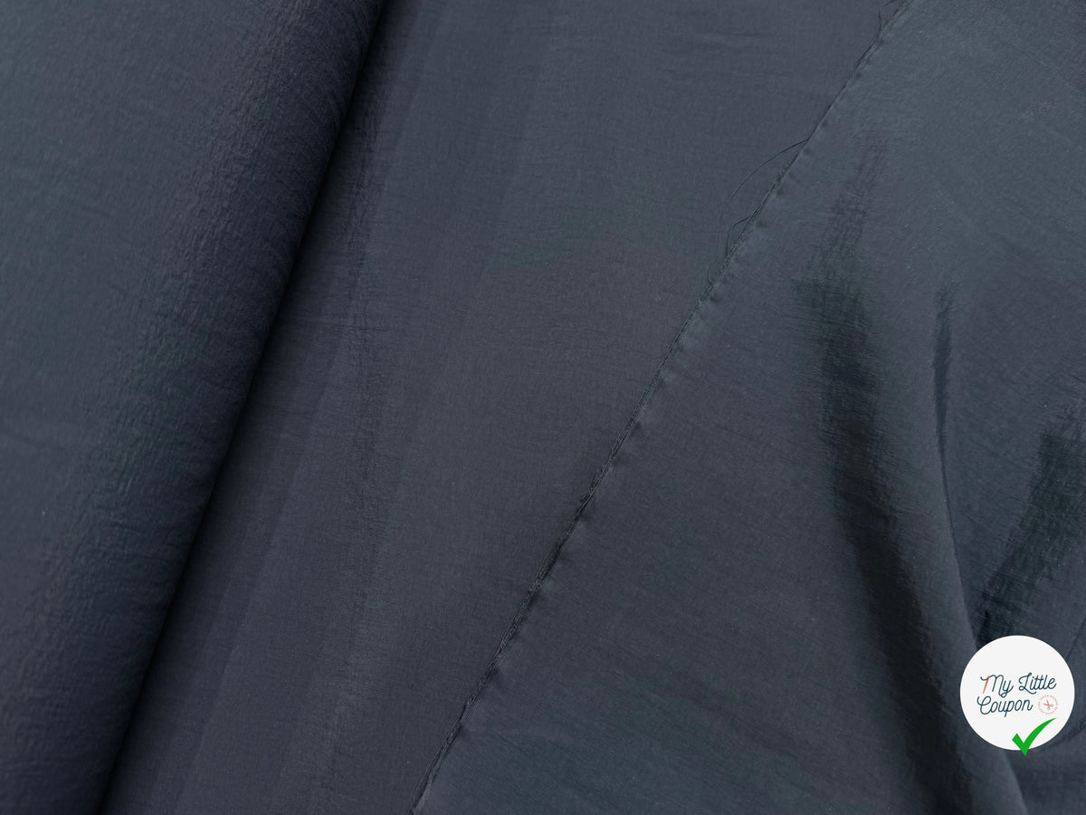 TAFFETAS CRAQUANT TOUCHER FROID BLEU NUIT 100% POLYAMIDE MADE IN ITALY - My Little Coupon