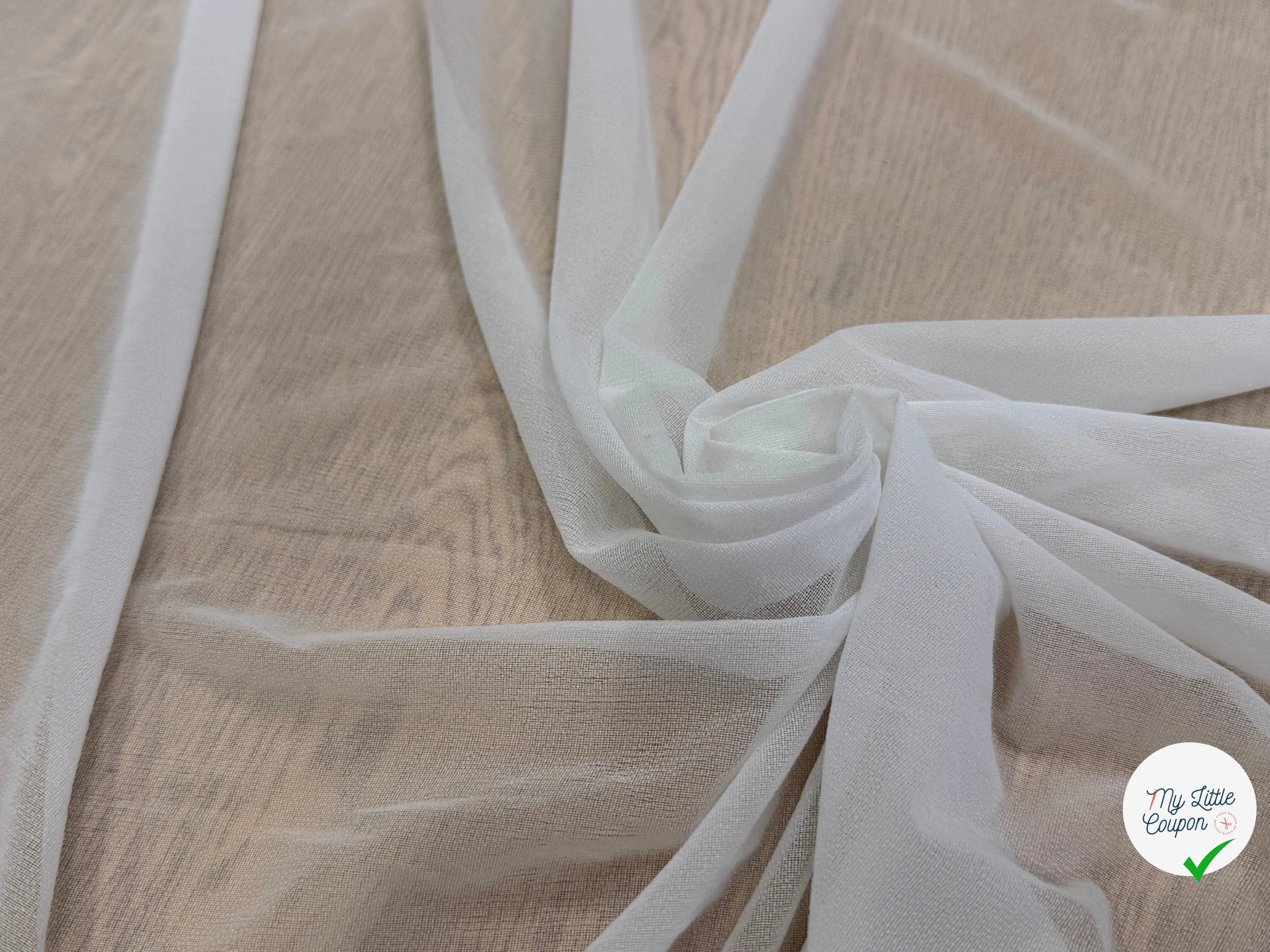 THERMOCOLLANT TISSÉ PETIT CARREAUX FIN BLANC - My Little Coupon