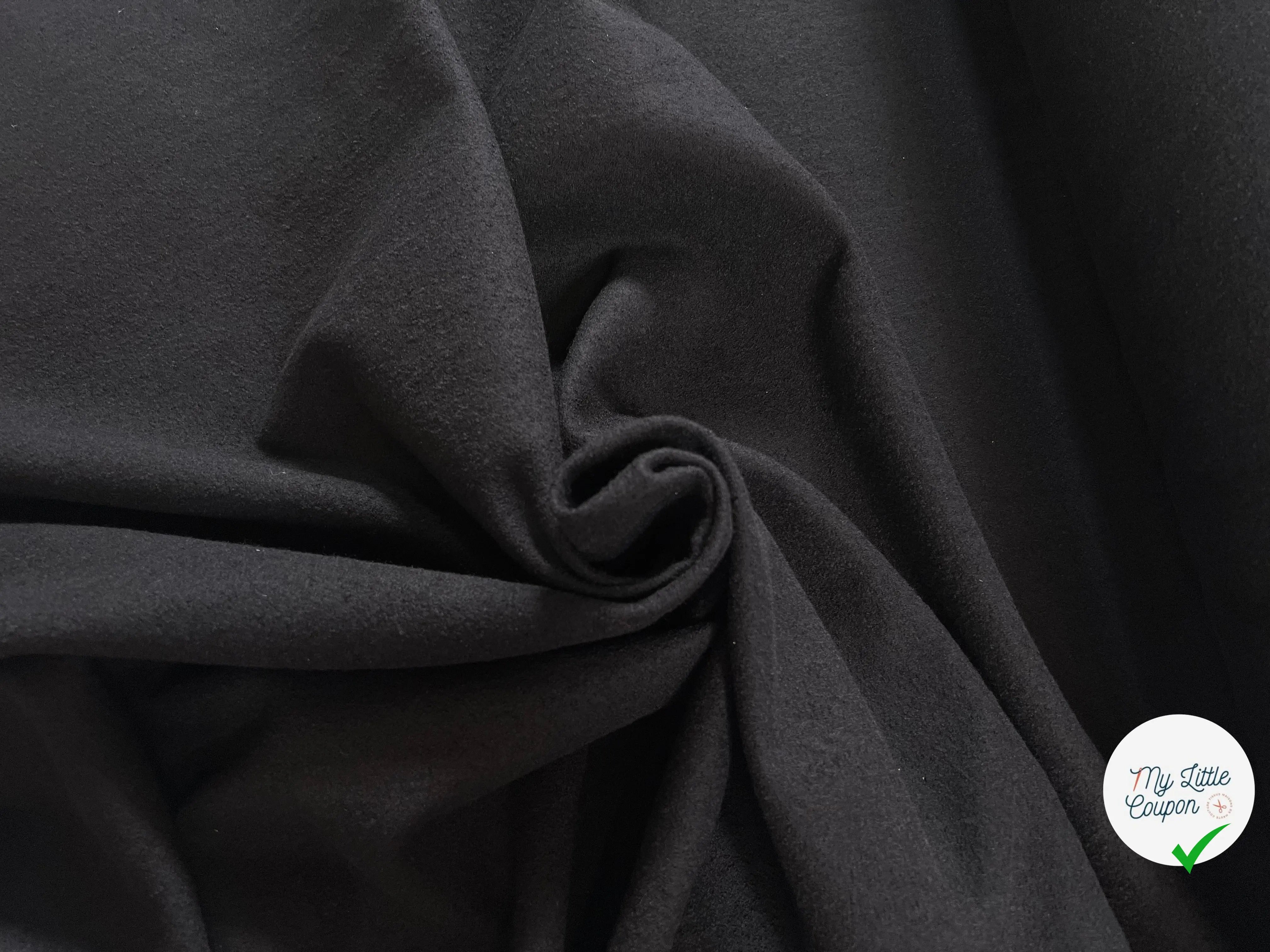 TISSU 100% LAINE VIERGE NOIR - My Little Coupon