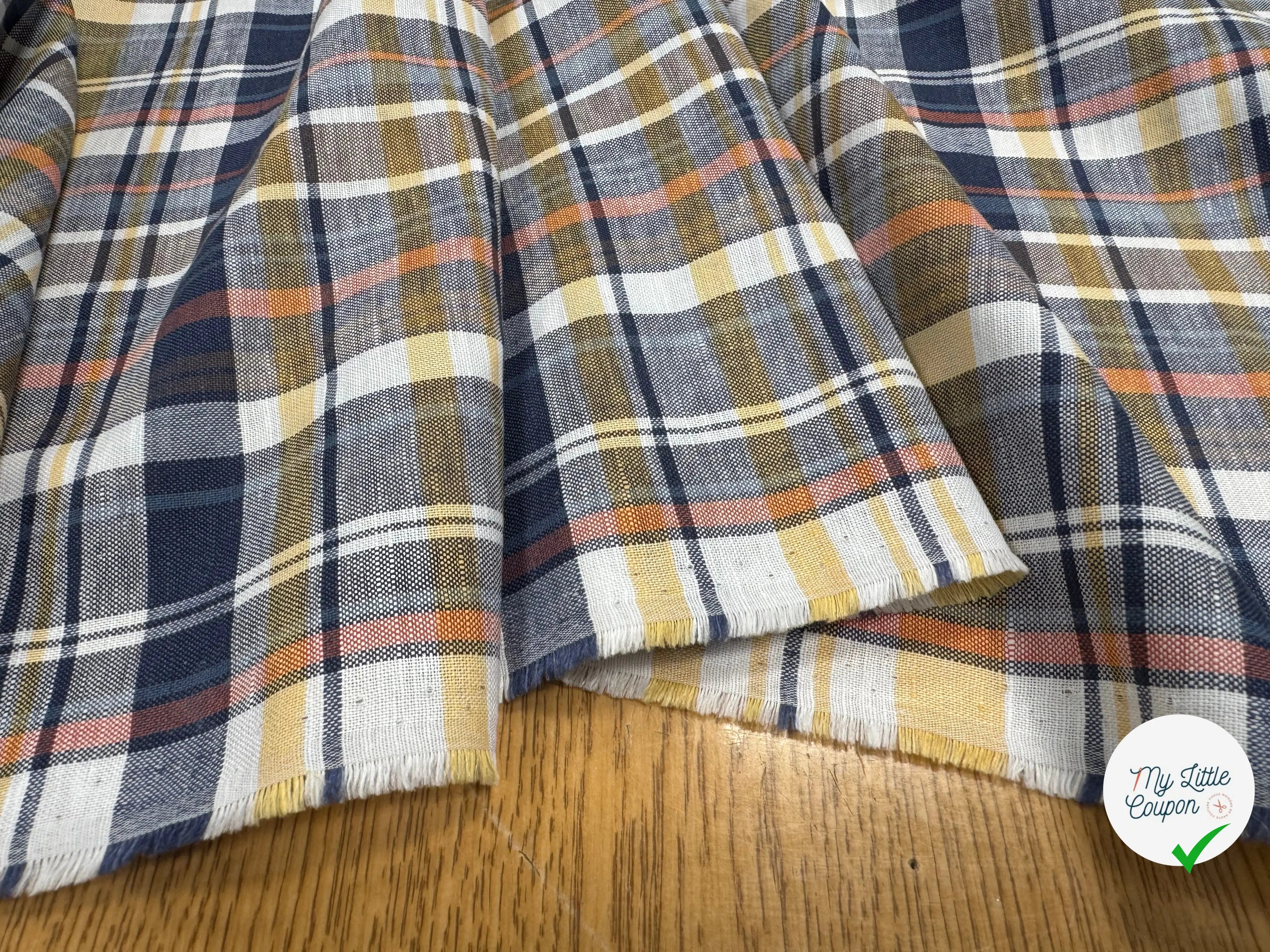 TISSU CHEMISE COTON NATTE CARREAUX - My Little Coupon