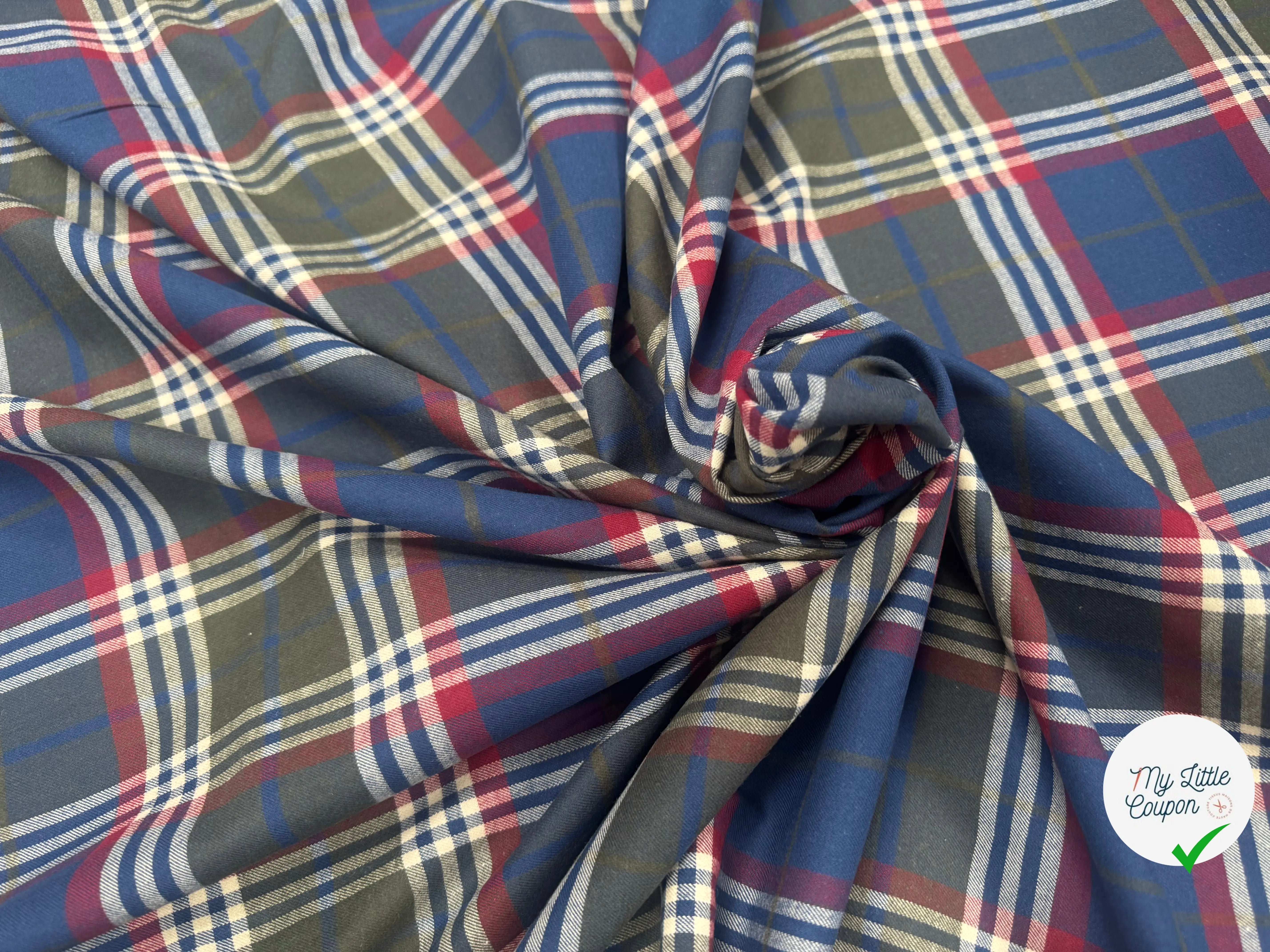 TISSU CHEMISE COTON TRAPPEUR CARREAUX - My Little Coupon