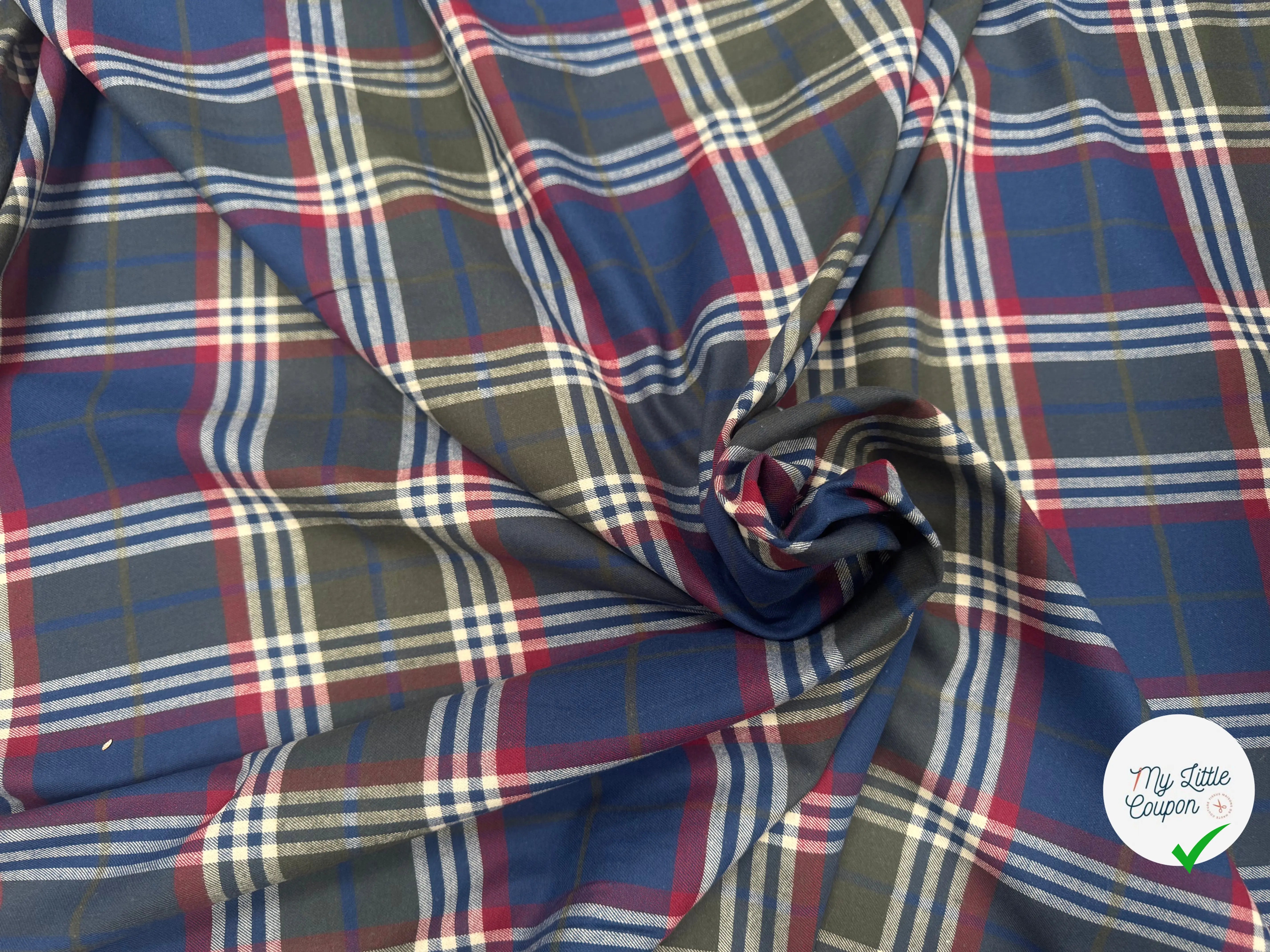 TISSU CHEMISE COTON TRAPPEUR CARREAUX - My Little Coupon