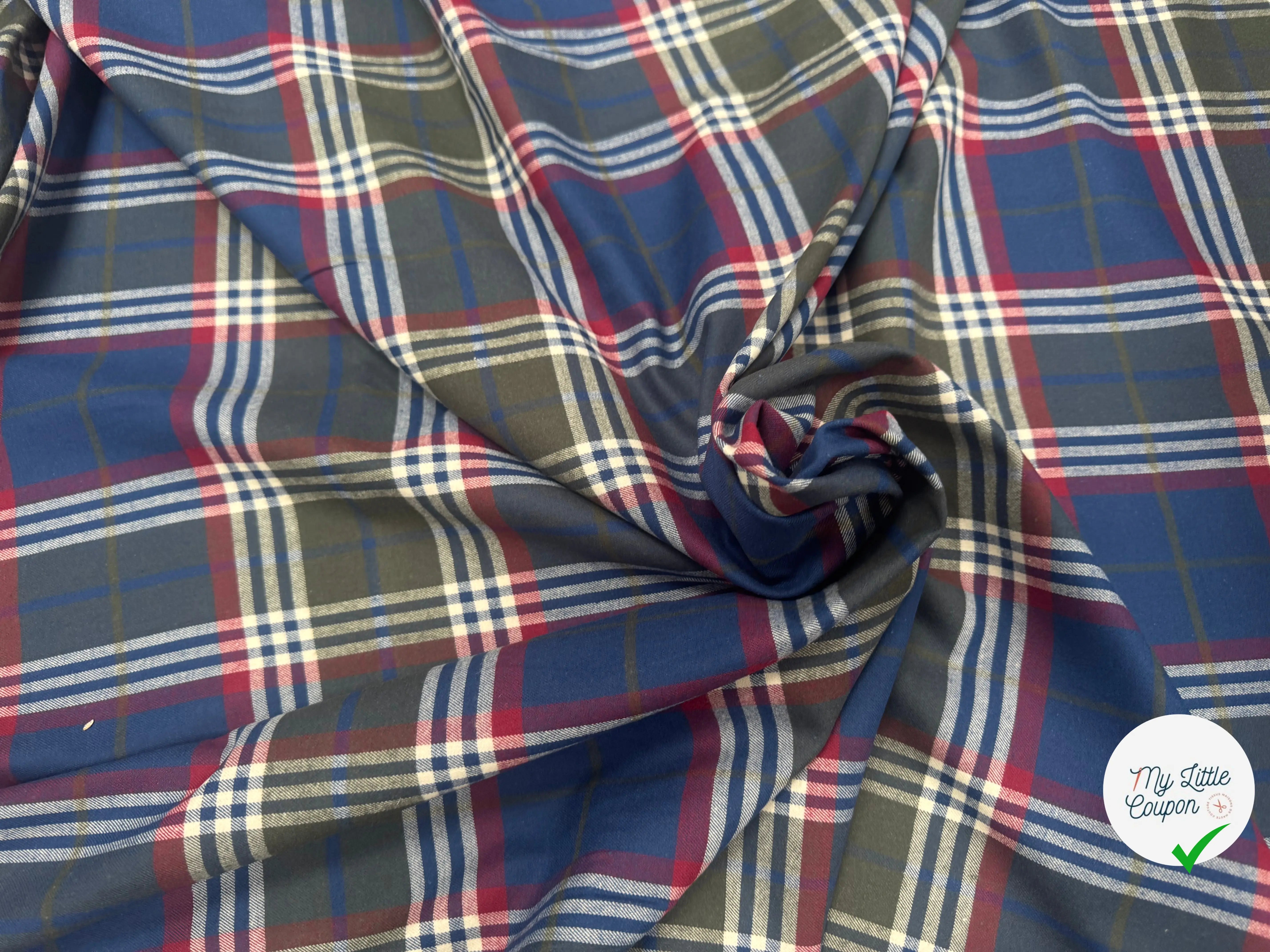 TISSU CHEMISE COTON TRAPPEUR CARREAUX - My Little Coupon