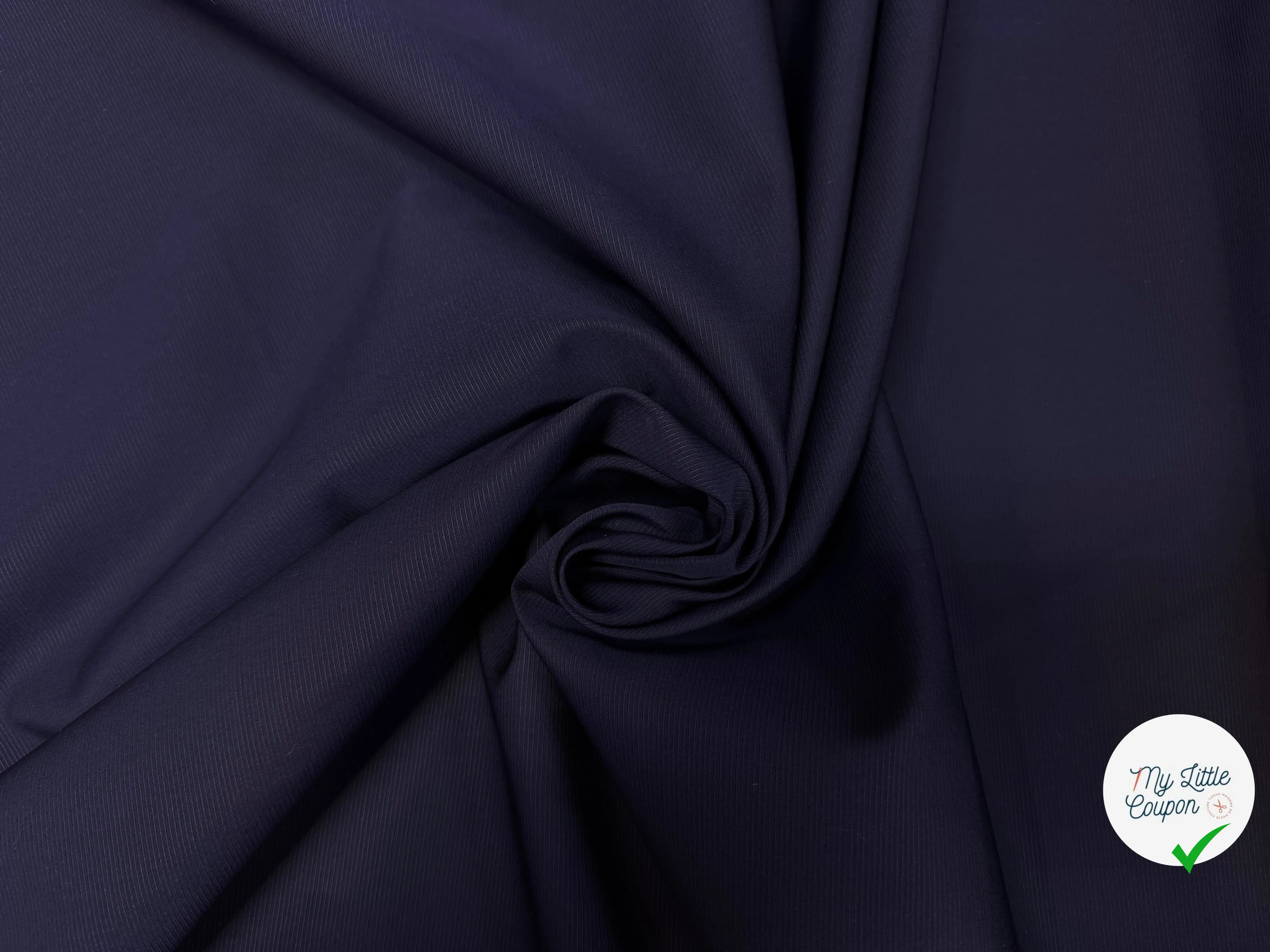 TISSU CHEMISE COTONIFICIO ALBINI BLEU MARINE A RAYURES HORIZONTALES BLEU MARINE - My Little Coupon