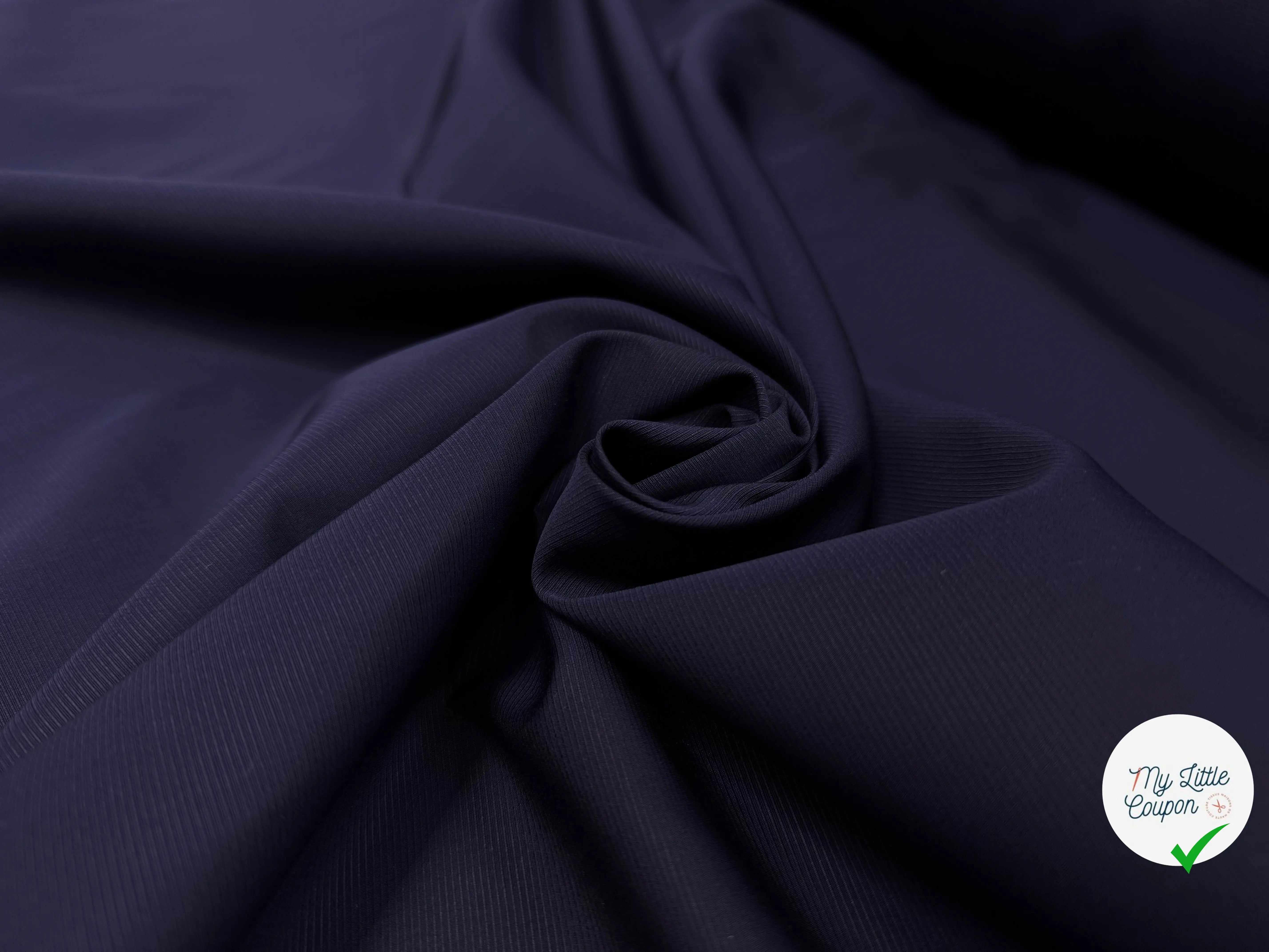 TISSU CHEMISE COTONIFICIO ALBINI BLEU MARINE A RAYURES HORIZONTALES BLEU MARINE - My Little Coupon