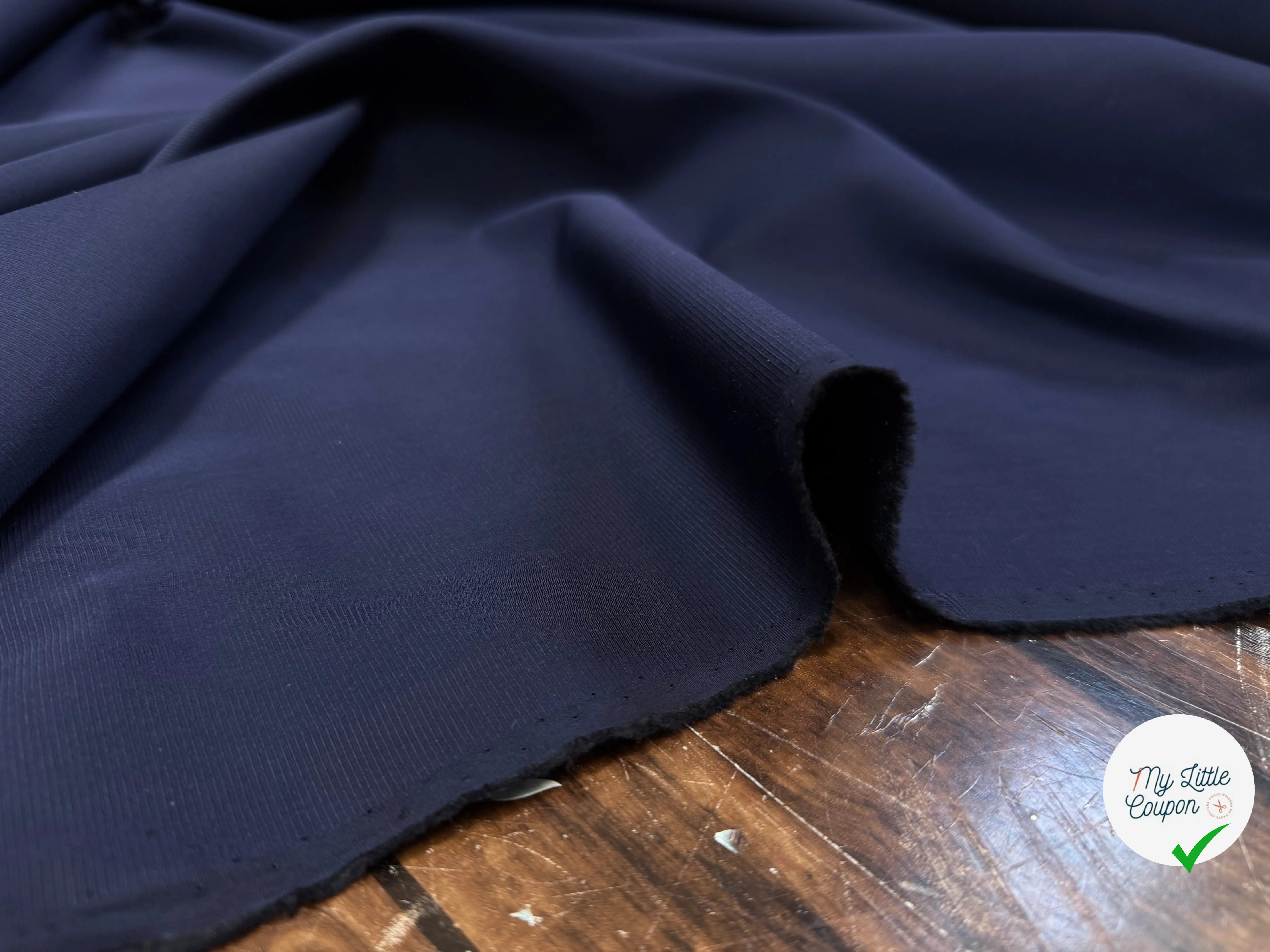 TISSU CHEMISE COTONIFICIO ALBINI BLEU MARINE A RAYURES HORIZONTALES BLEU MARINE - My Little Coupon