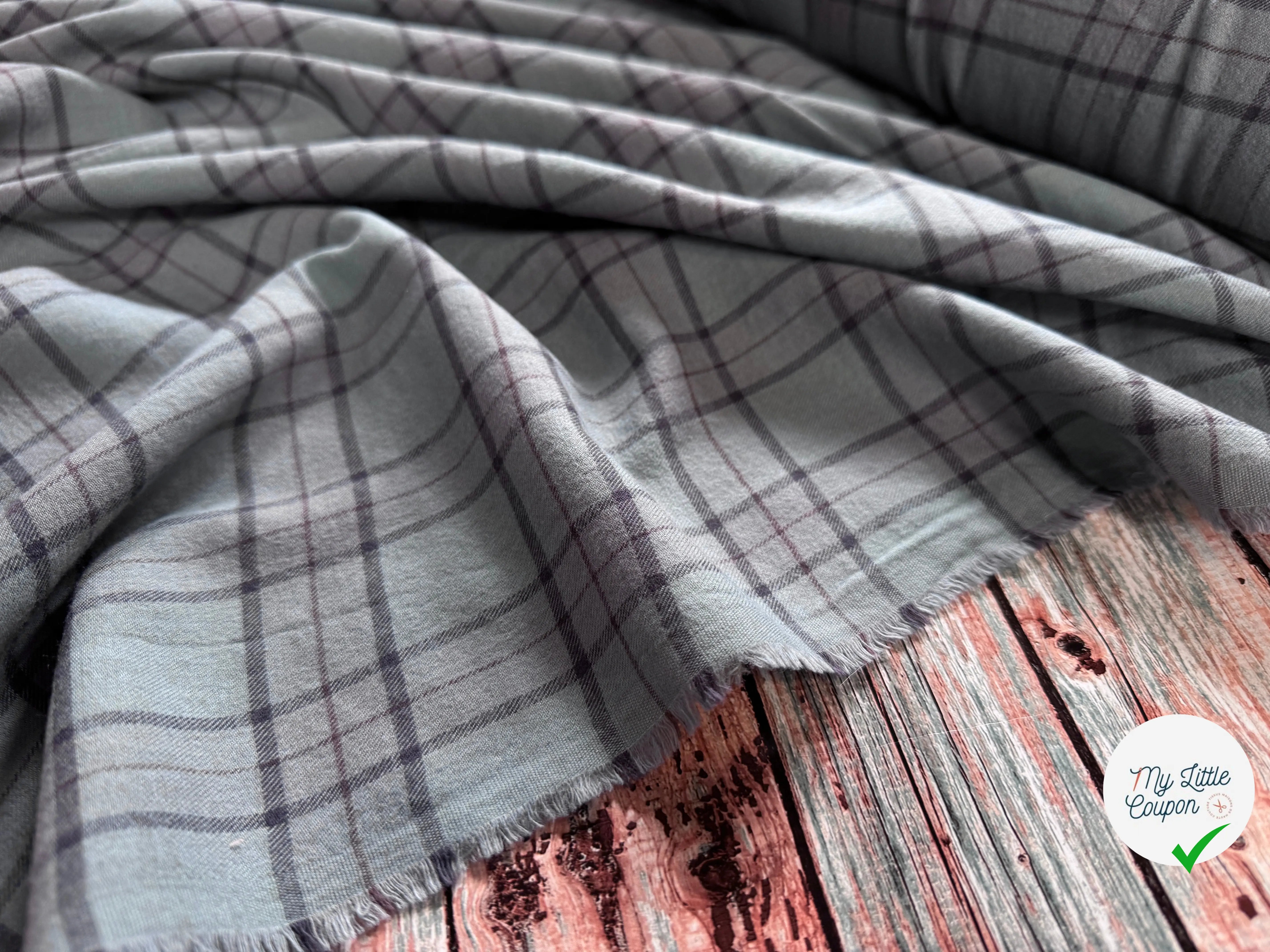 TISSU CHEMISE FLANELLETTE TRAPPEUR BLEU - My Little Coupon