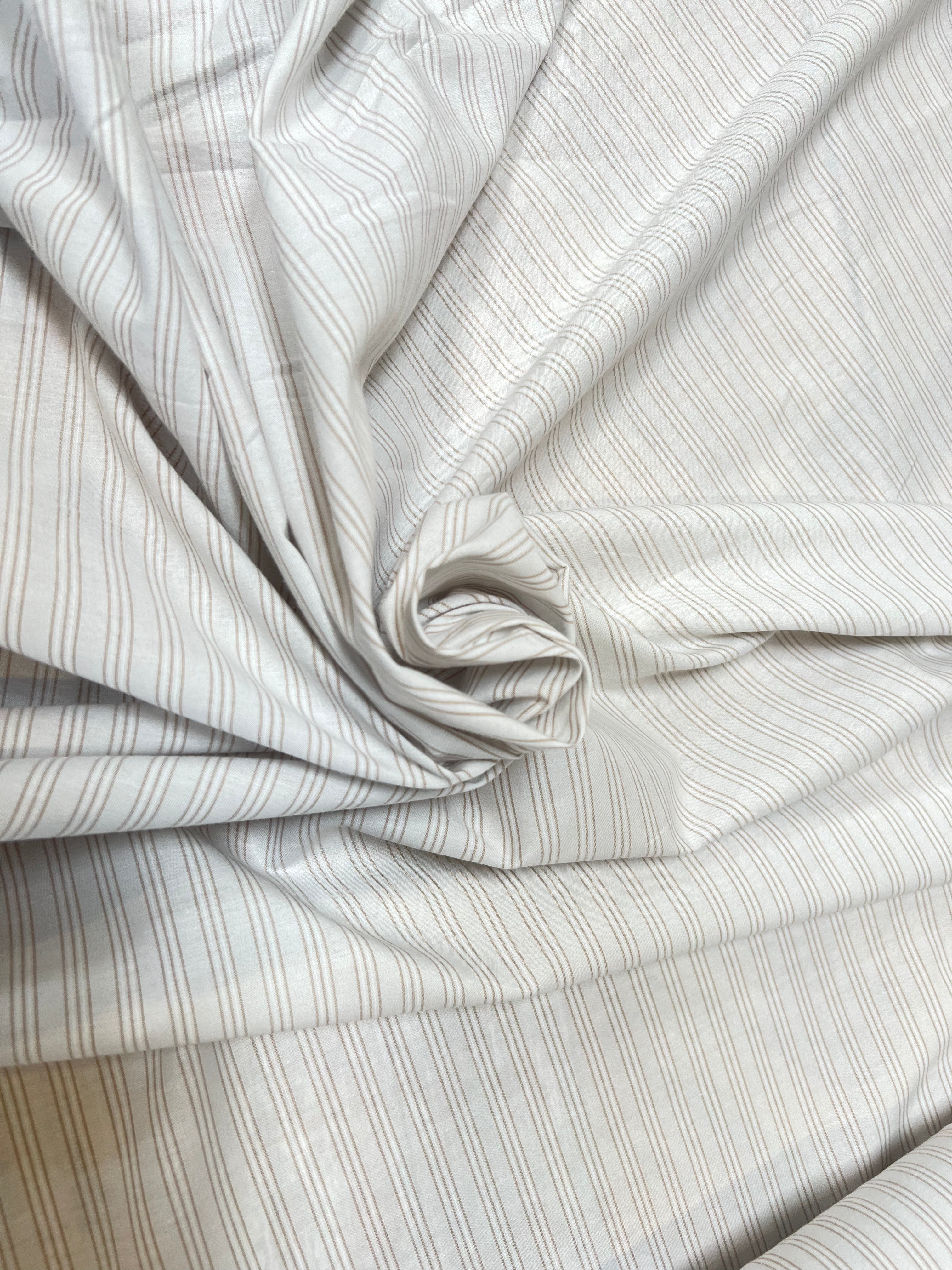TISSU CHEMISE LÉGÈREMENT DUVETEUX RAYURES MADE IN PORTUGAL - My Little Coupon