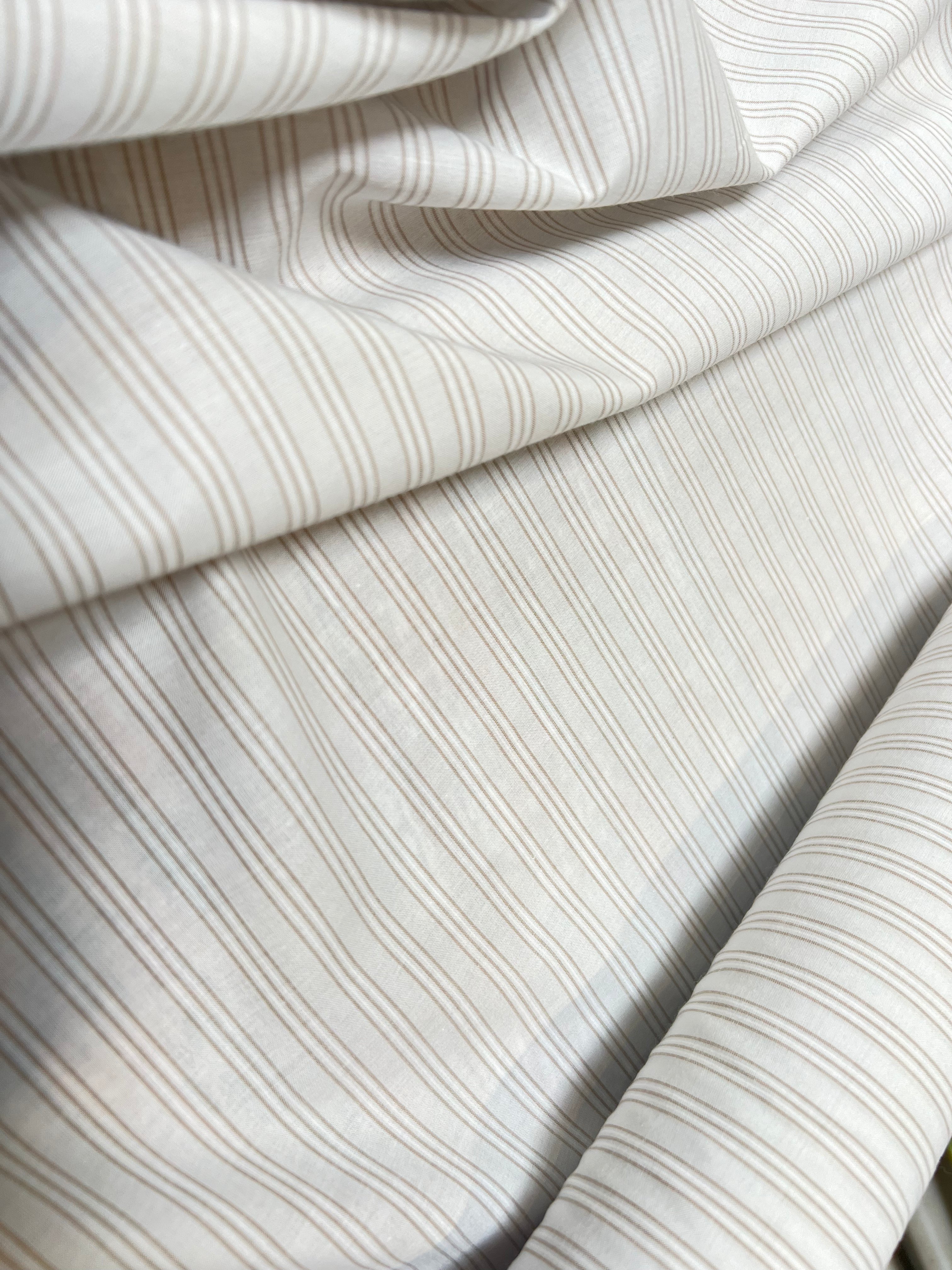 TISSU CHEMISE LÉGÈREMENT DUVETEUX RAYURES MADE IN PORTUGAL - My Little Coupon