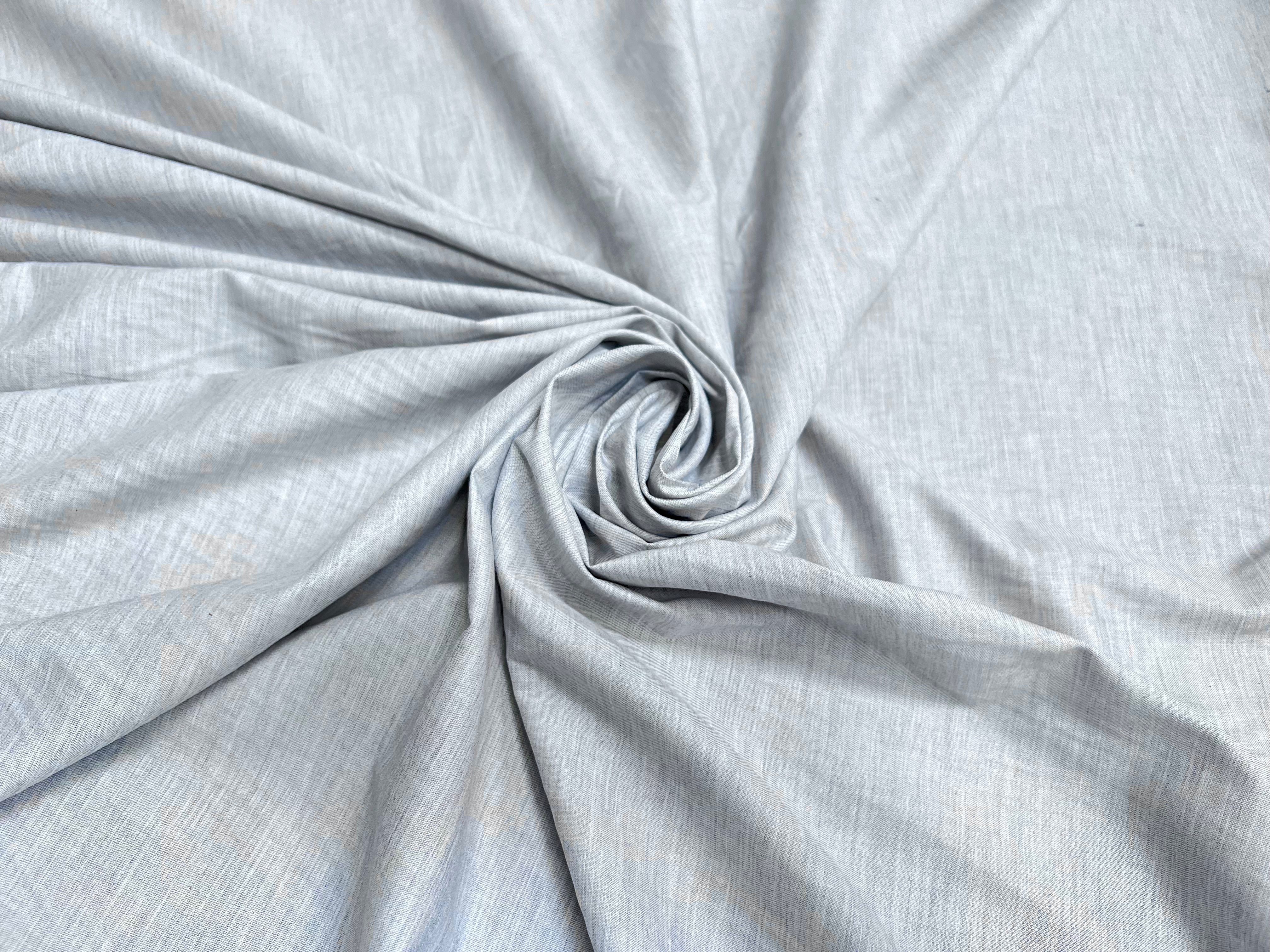 TISSU CHEMISE OXFORD GRIS TRÈS LÉGÈREMENT BLEUTÉ - My Little Coupon