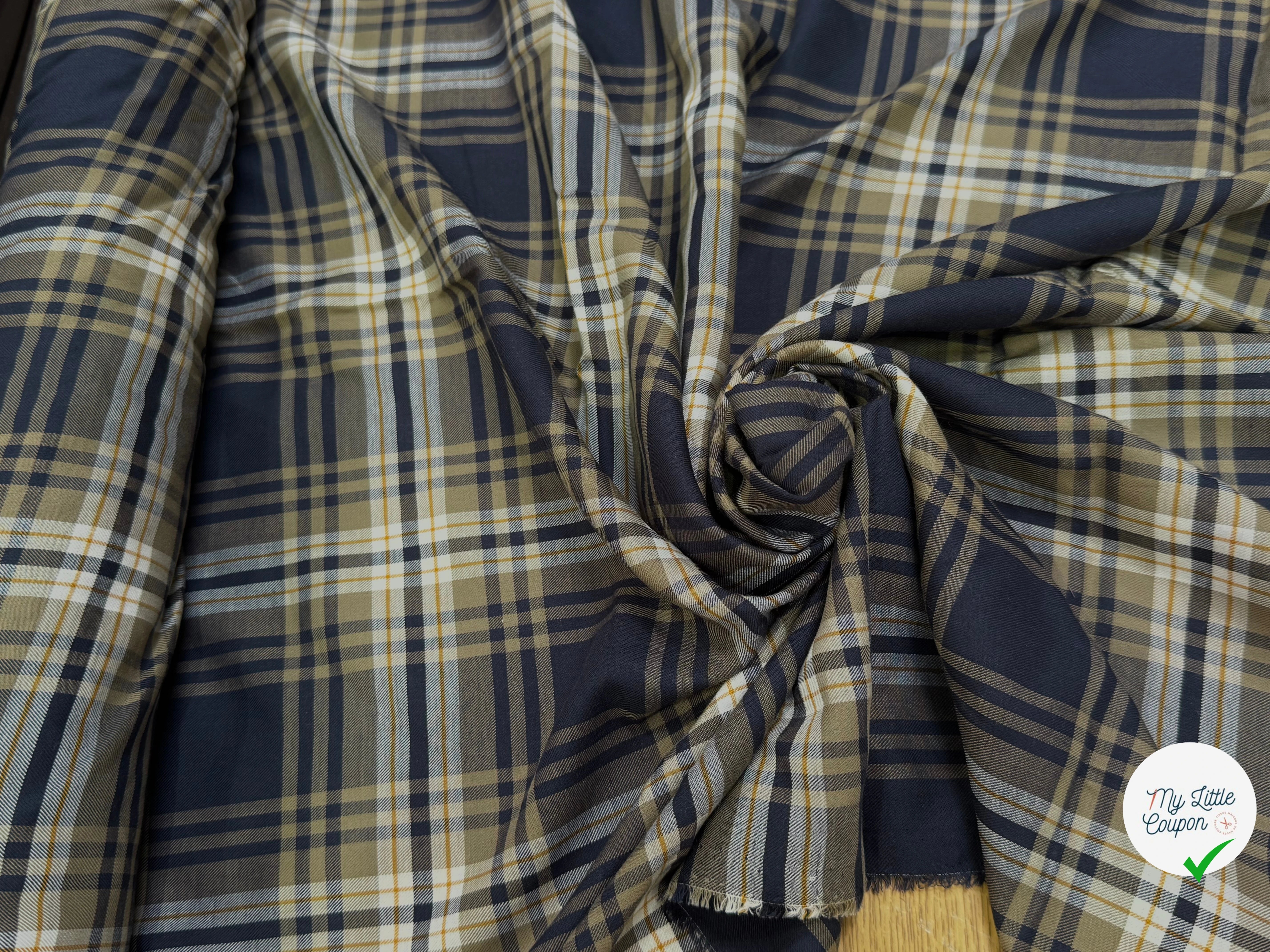 TISSU CHEMISE SUBTILE FALL JAPAN 2 MARRON NAVY - My Little Coupon