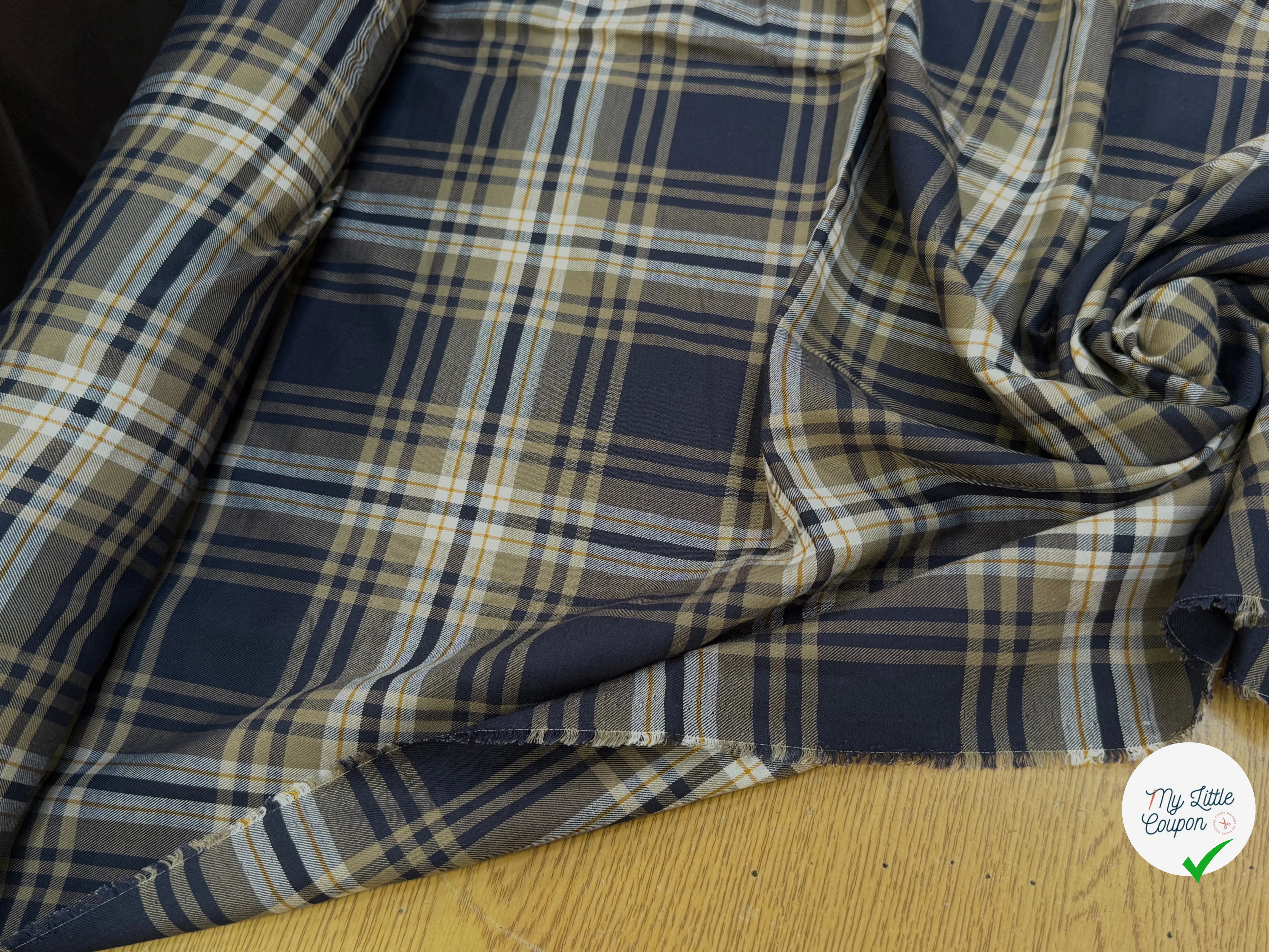 TISSU CHEMISE SUBTILE FALL JAPAN 2 MARRON NAVY - My Little Coupon