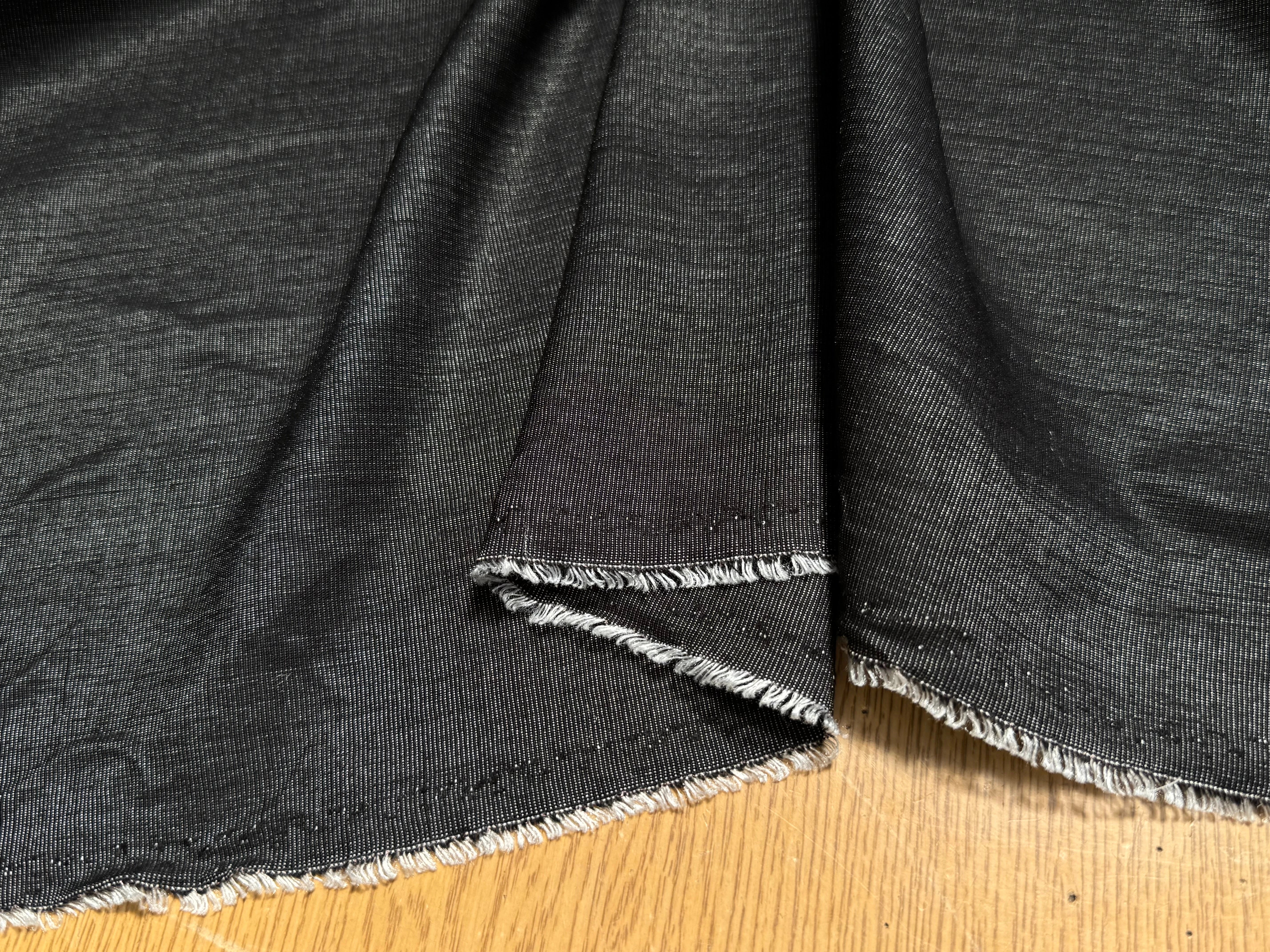 TISSU COTON ÉFFET DENIM LÉGÈREMENT SATINÉ 70% COTON - My Little Coupon
