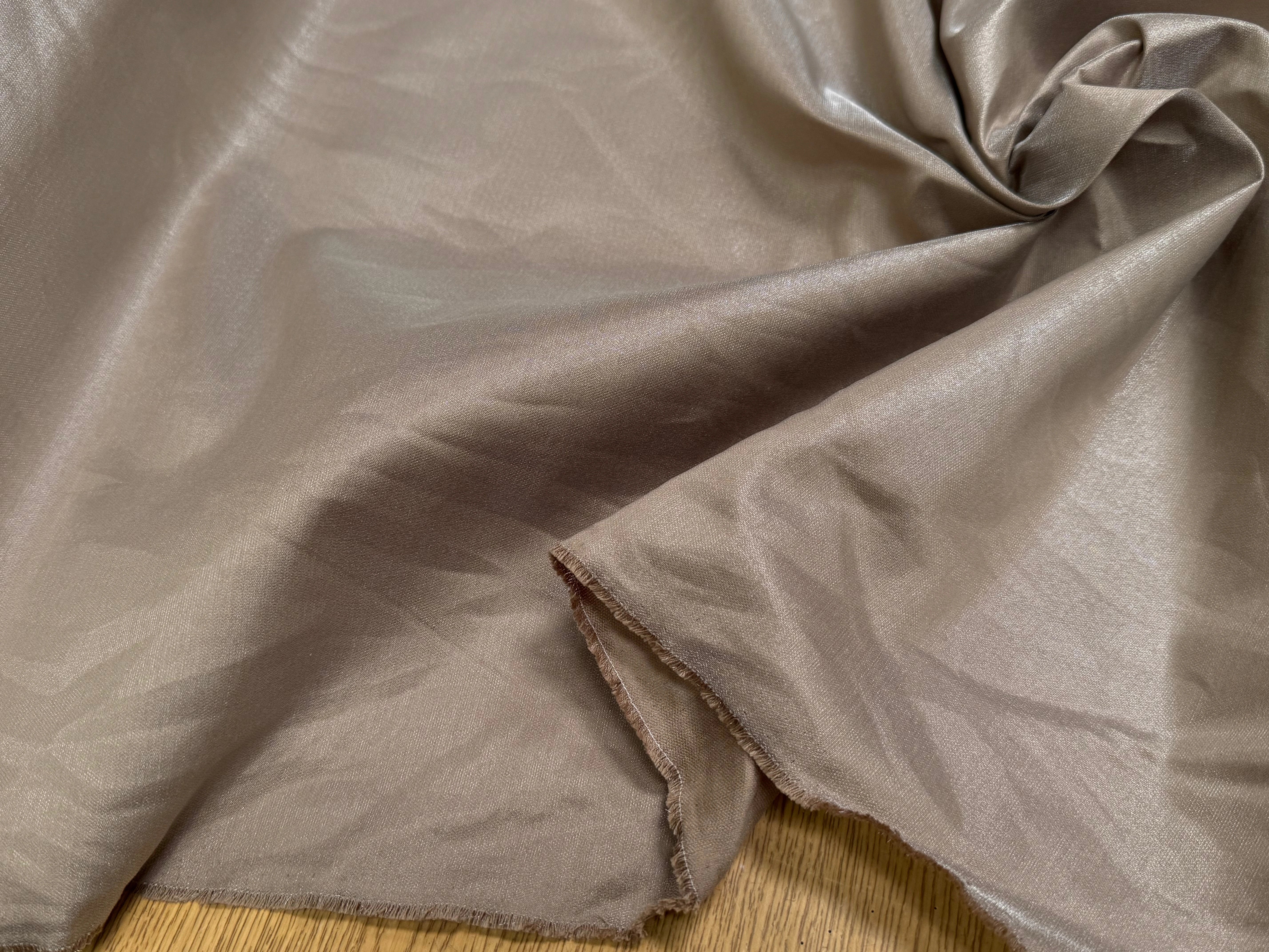 TISSU COTON LAMÉ BEIGE SABLE 71% COTON - My Little Coupon