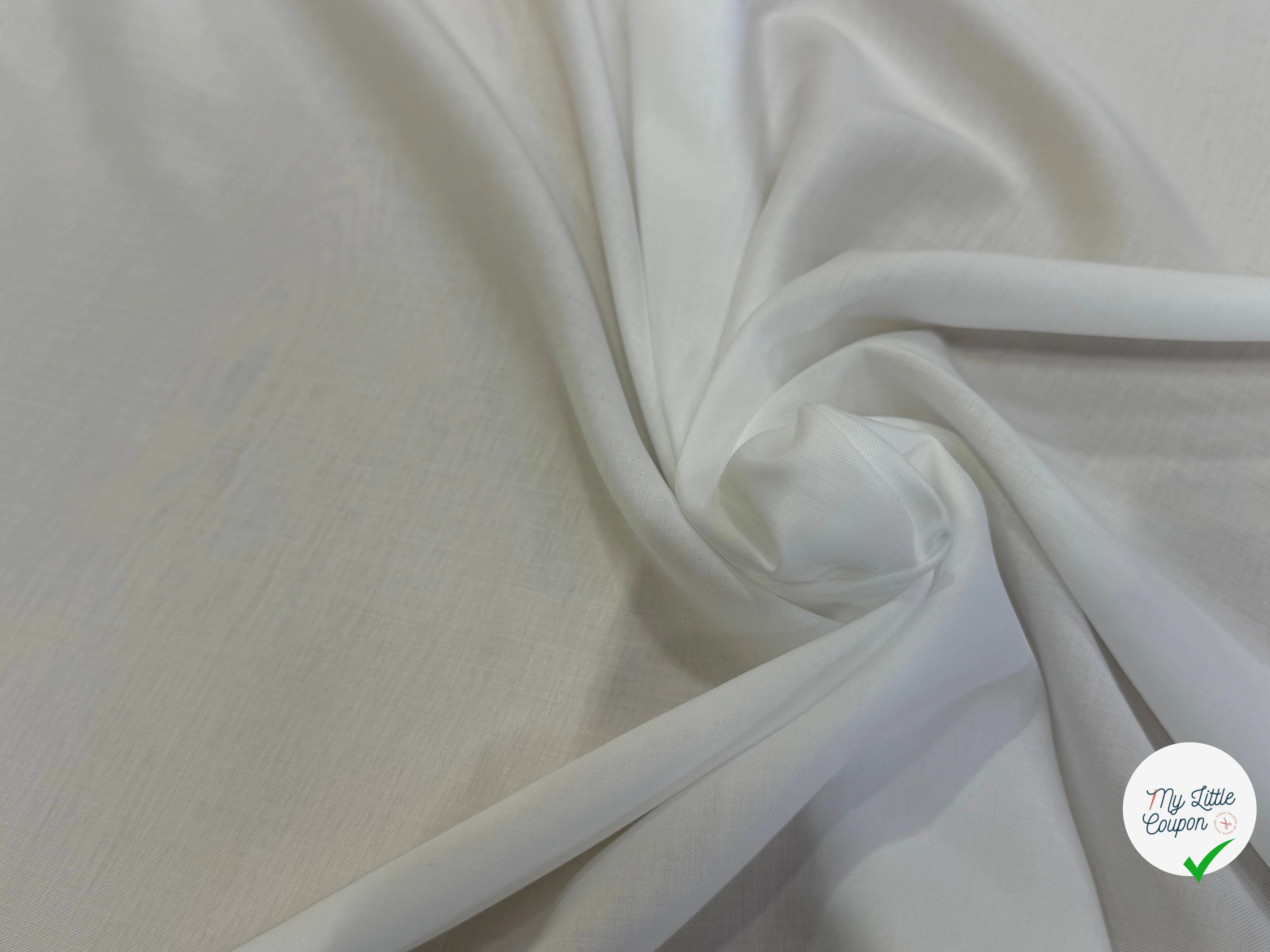 TISSU COTON LYOCELL FLUIDE ET DOUX BLANC - My Little Coupon