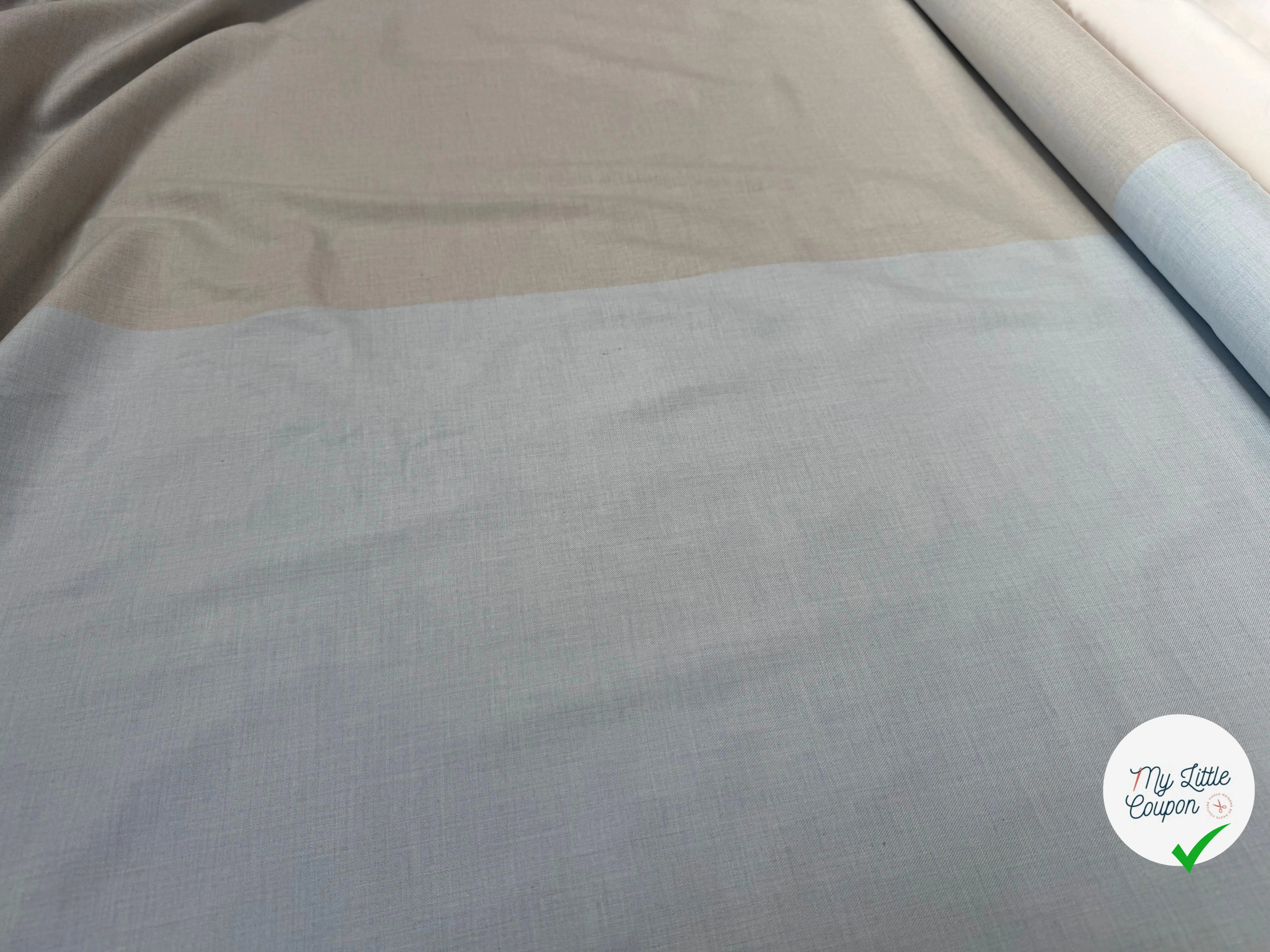 TISSU COTON TRAPPEUR BICOLORE GRIS ET BLEU CIEL - My Little Coupon