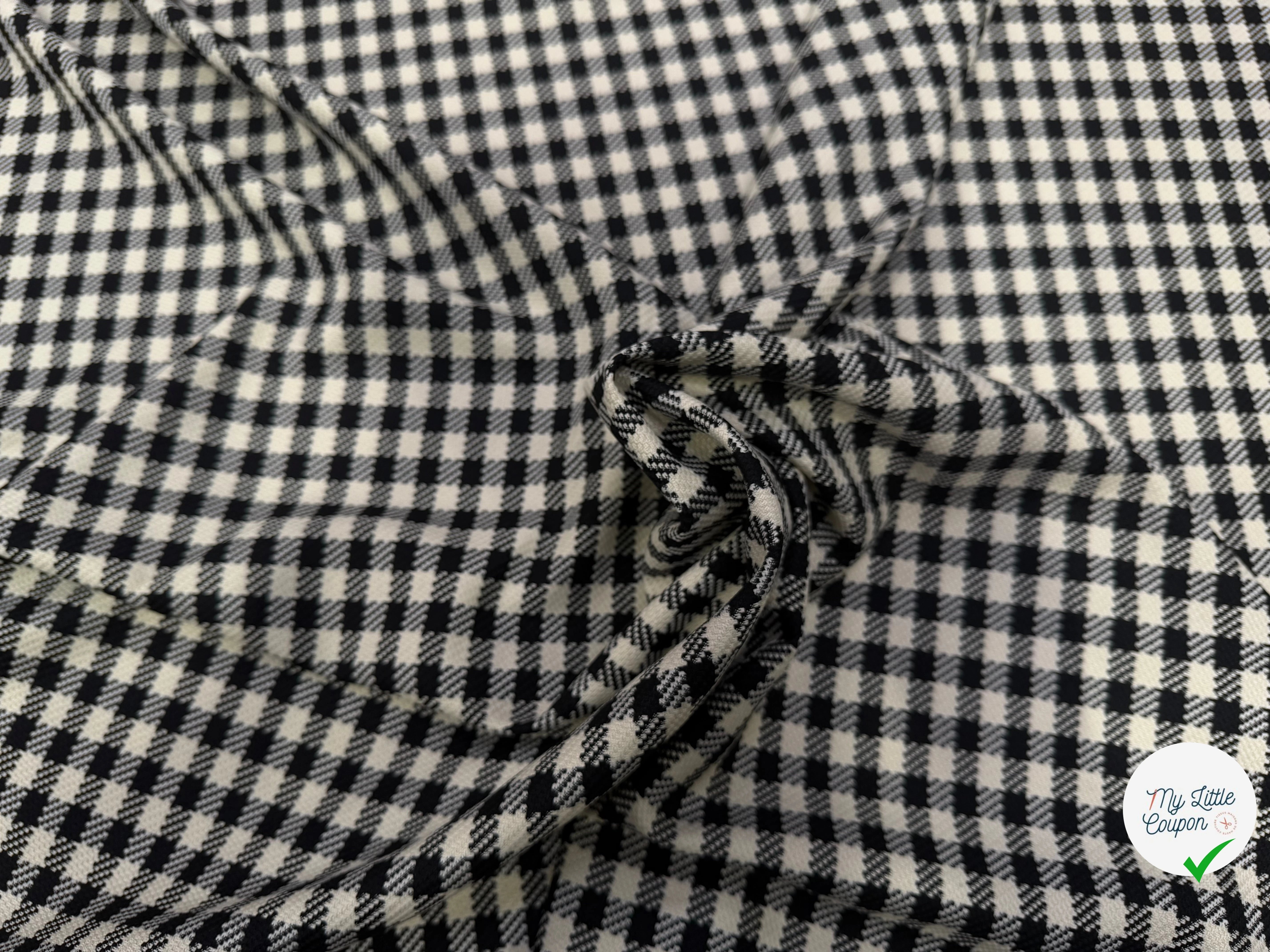 TISSU FACON TWEED DAMIER SUPERBE DRAPÉ POLYVISCOSE - My Little Coupon
