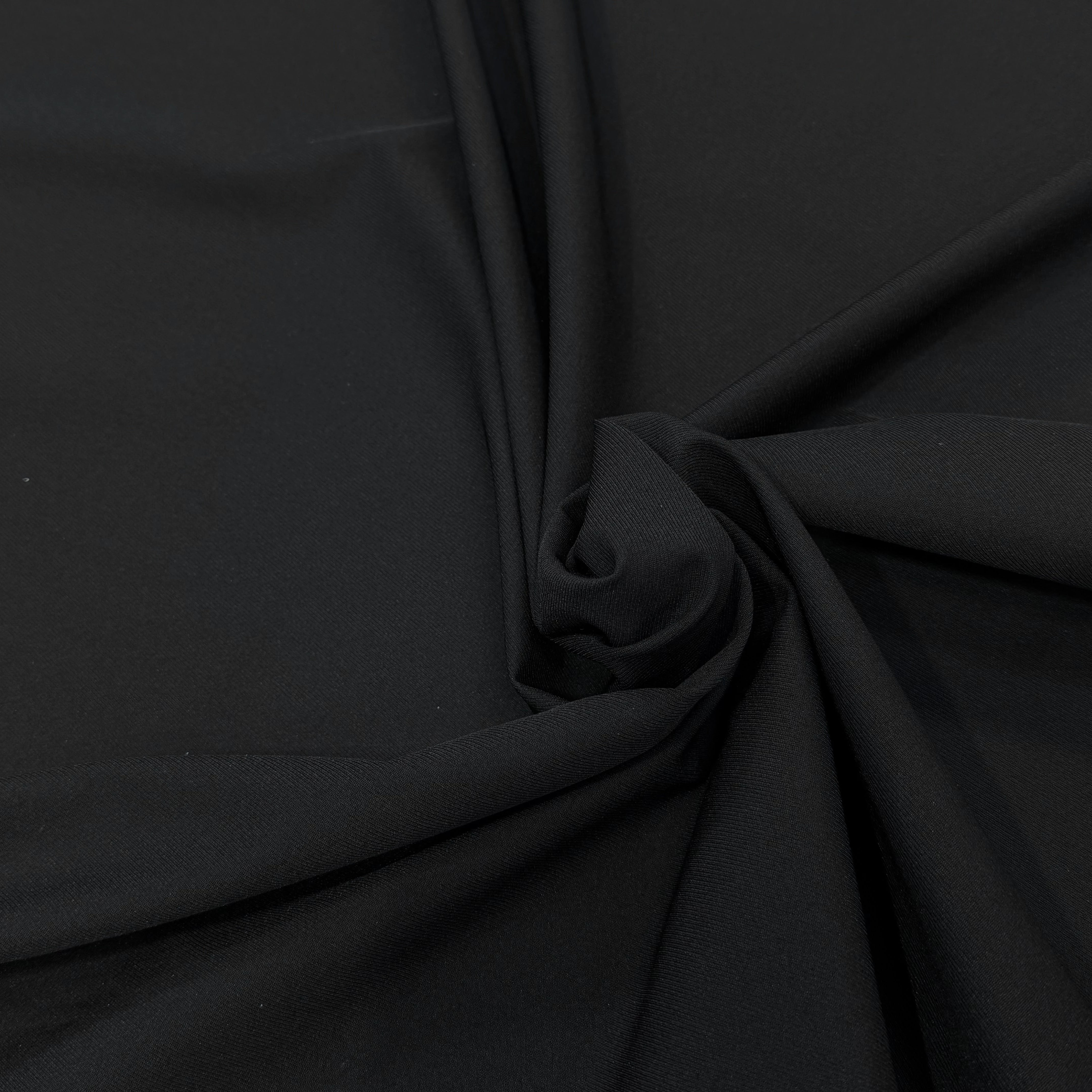 TISSU FINEMENT SERGÉ NYLON-POLYAMIDE ULTRA STRETCH NOIR - My Little Coupon