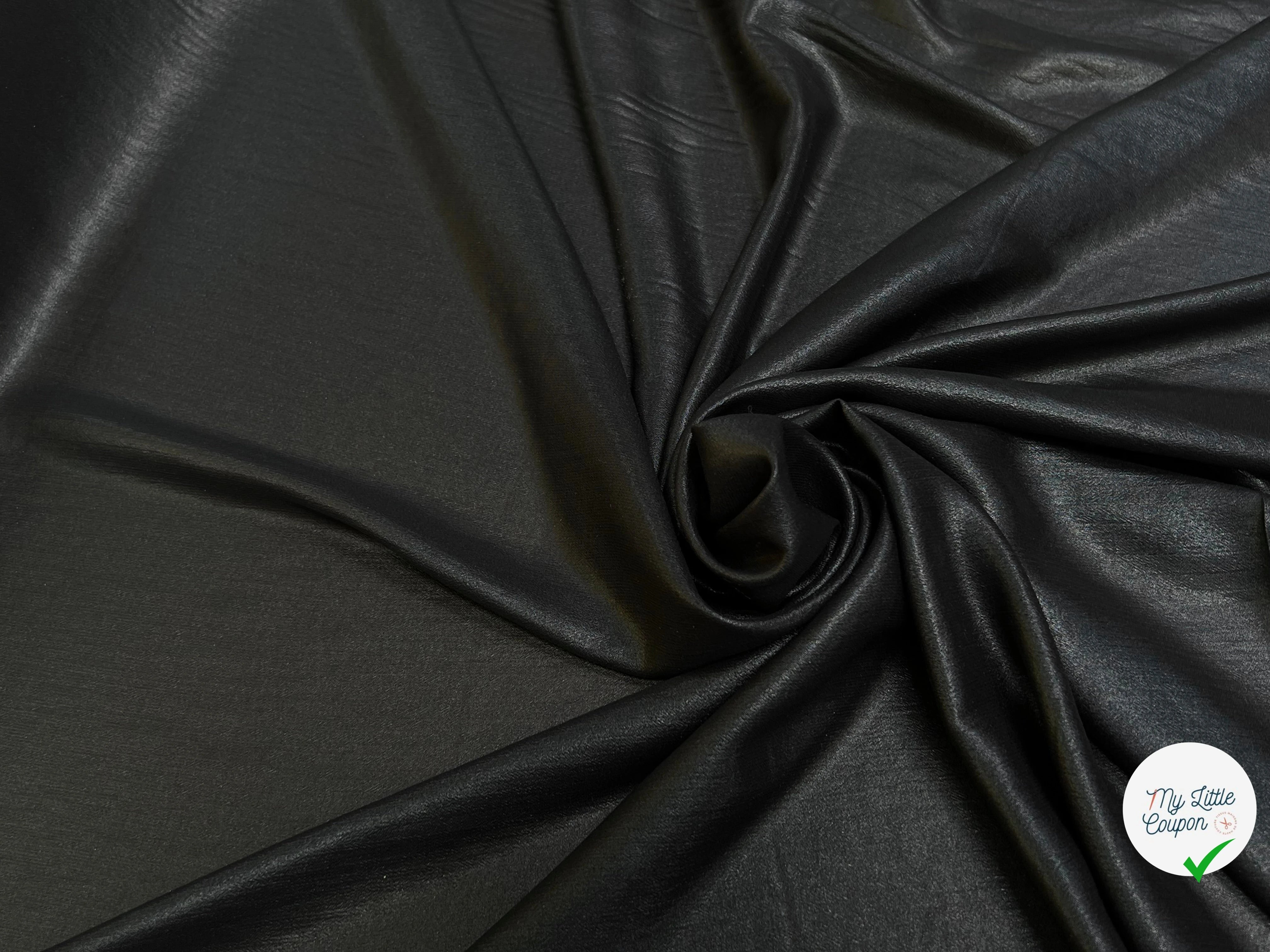 TISSU FLUIDE SCINTILLANT ÉFFET HUILÉ NOIR - My Little Coupon