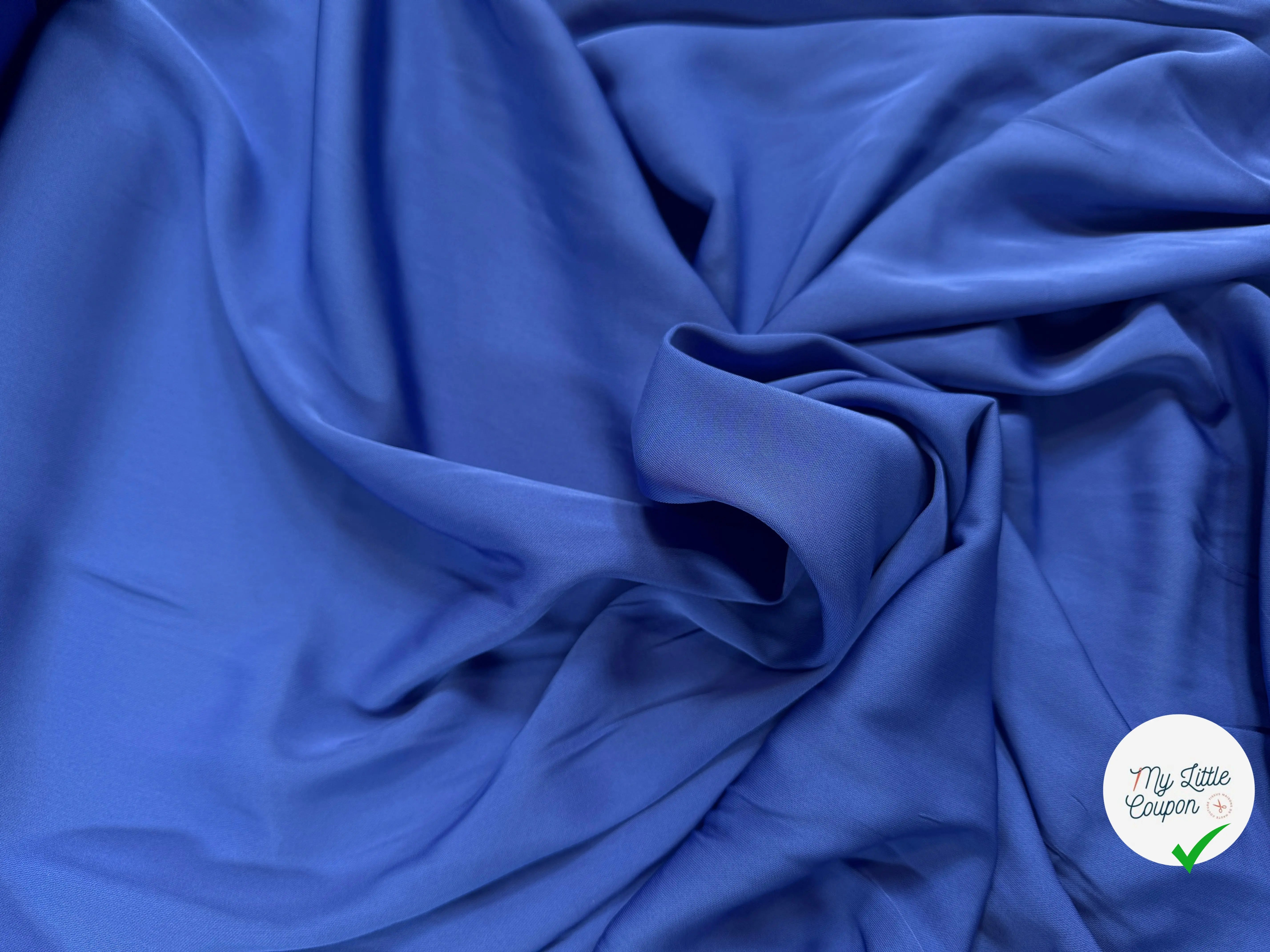 TISSU FLUIDE VISCOSE ET SOIE BLEUET - My Little Coupon