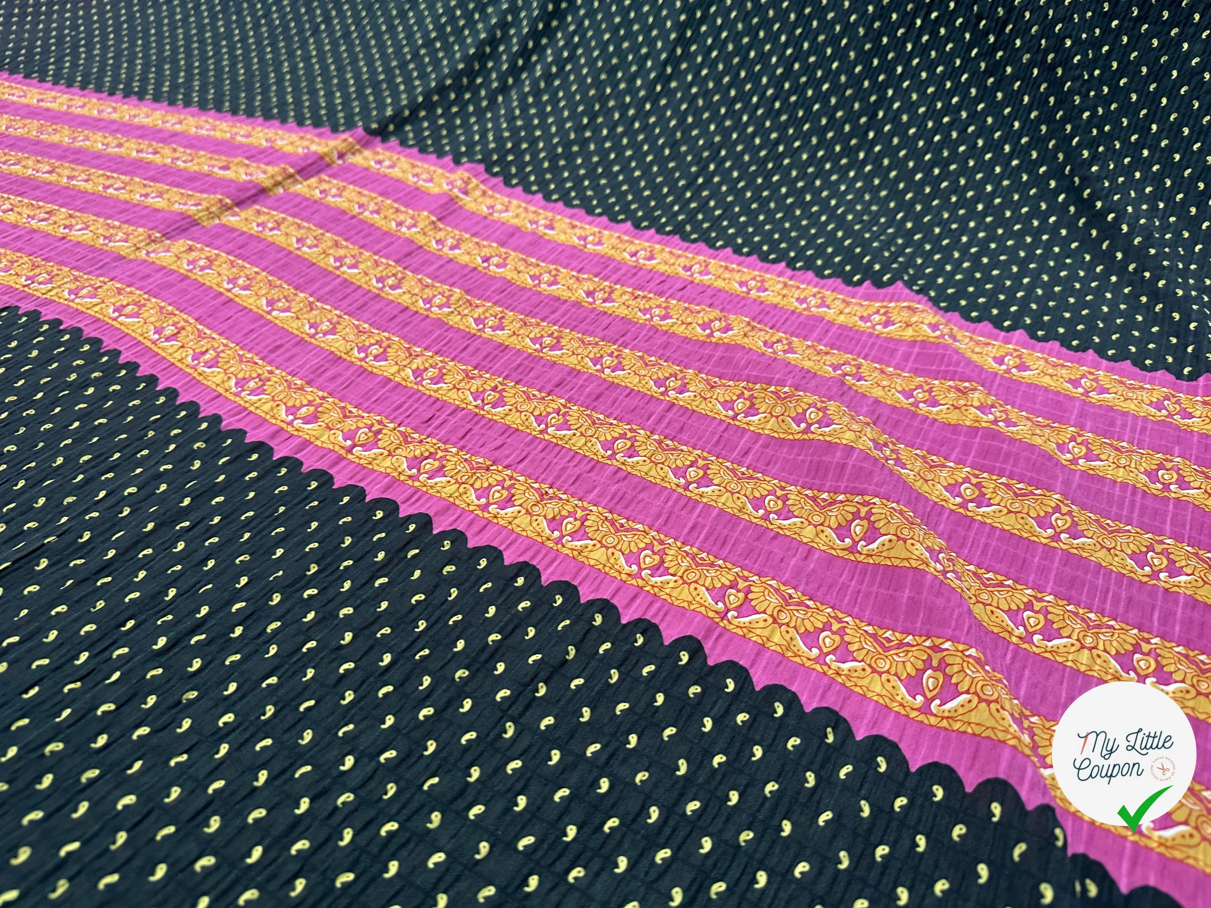 TISSU GAUFFRÉ PAISLEY ET ROSE - My Little Coupon