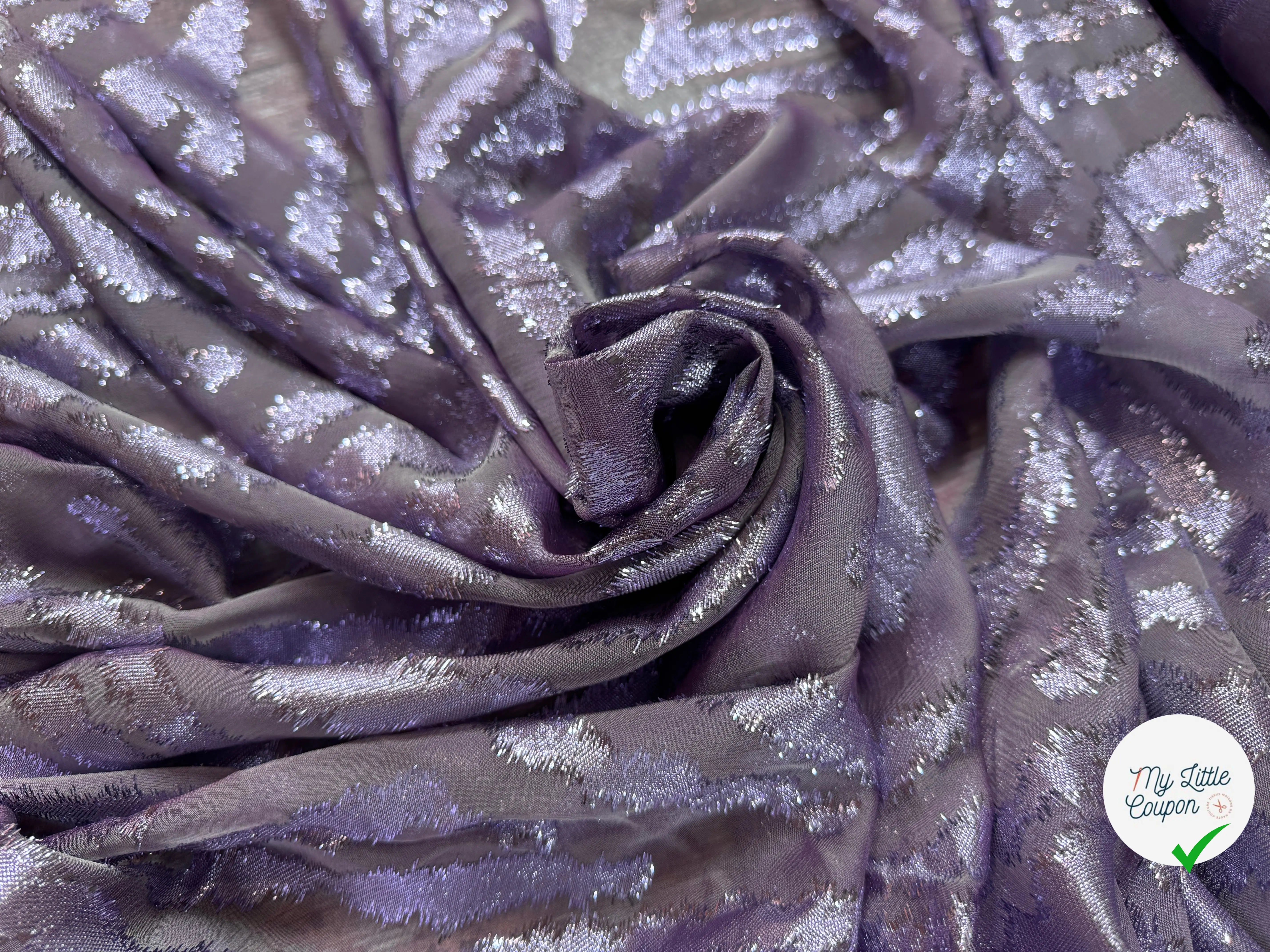 TISSU LANCÉ DÉCOUPÉ PARME 68% SOIE - My Little Coupon