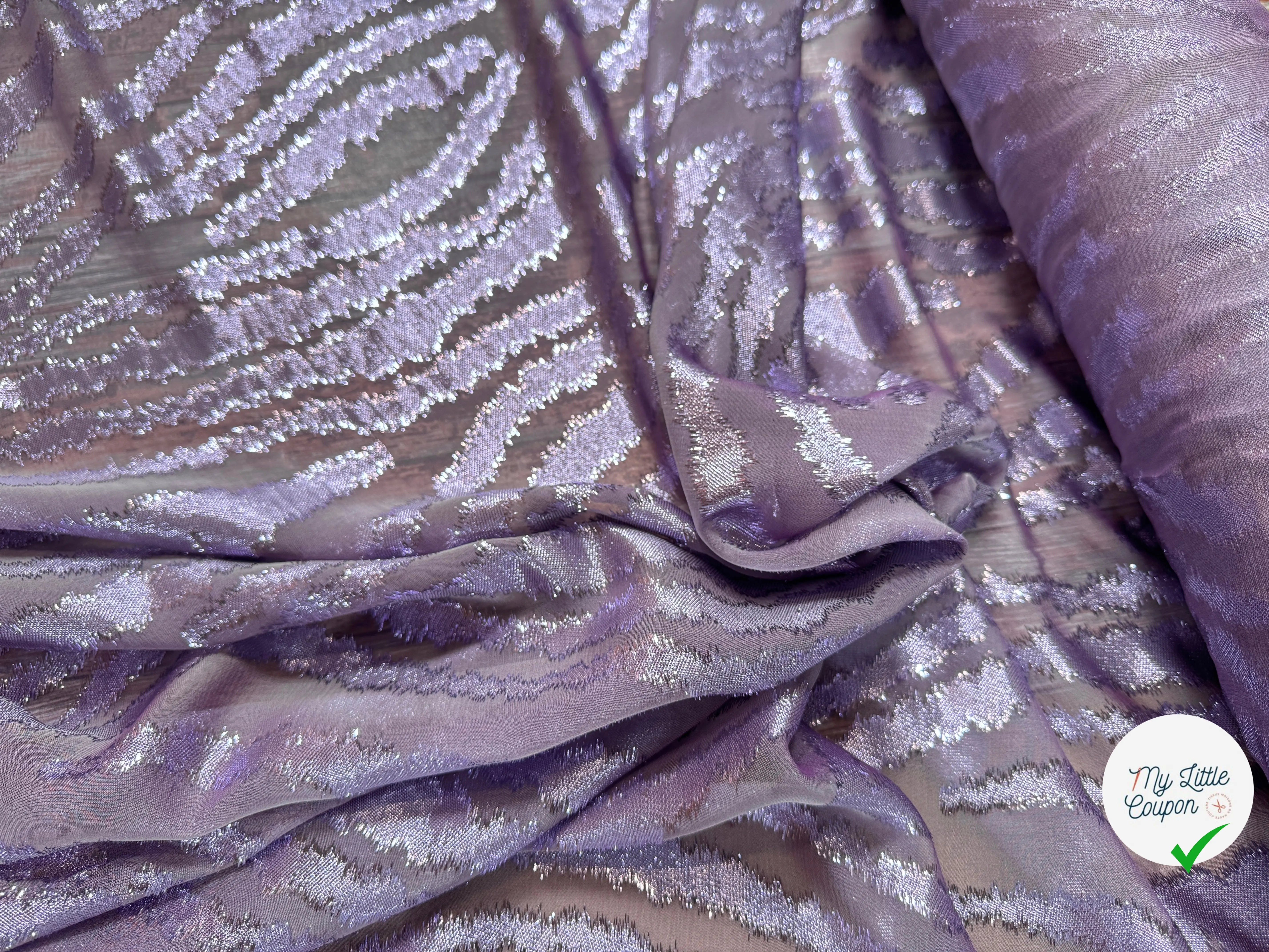 TISSU LANCÉ DÉCOUPÉ PARME 68% SOIE - My Little Coupon