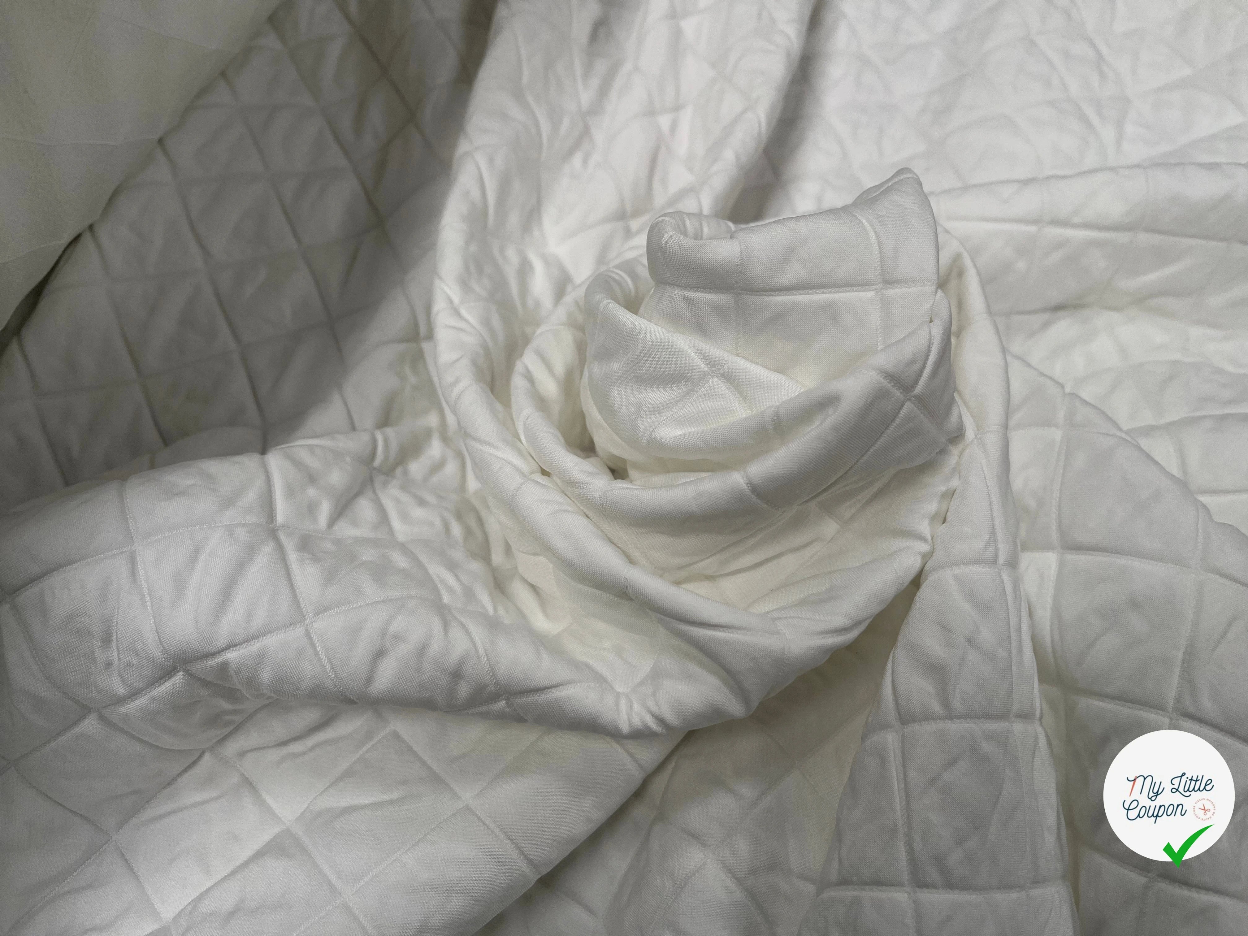 TISSU MATELASSÉ BLANC MOTIF LOSANGE ENVERS DOUX - My Little Coupon