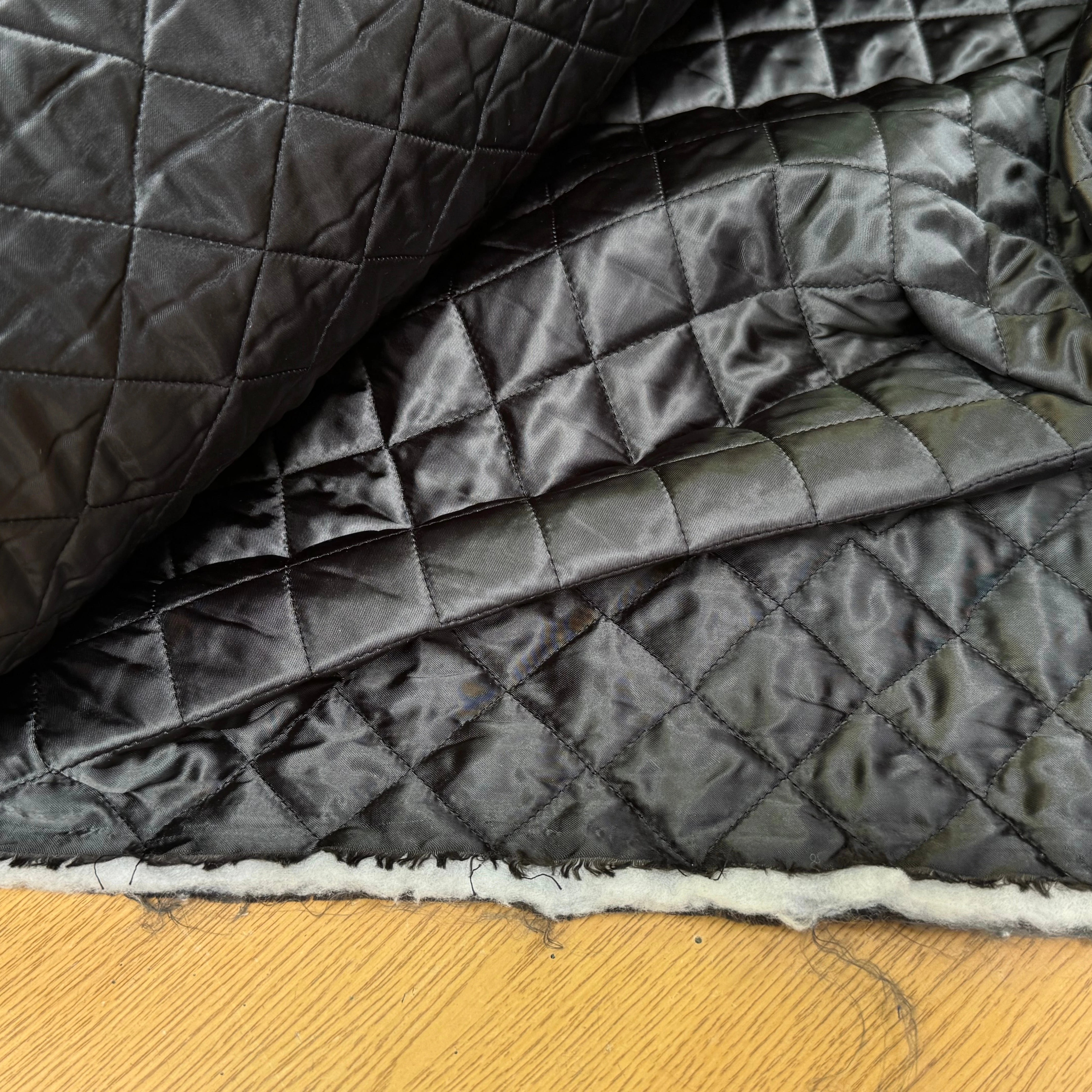 TISSU MATELASSÉ DOUBLE FACE DOUX NOIR - My Little Coupon