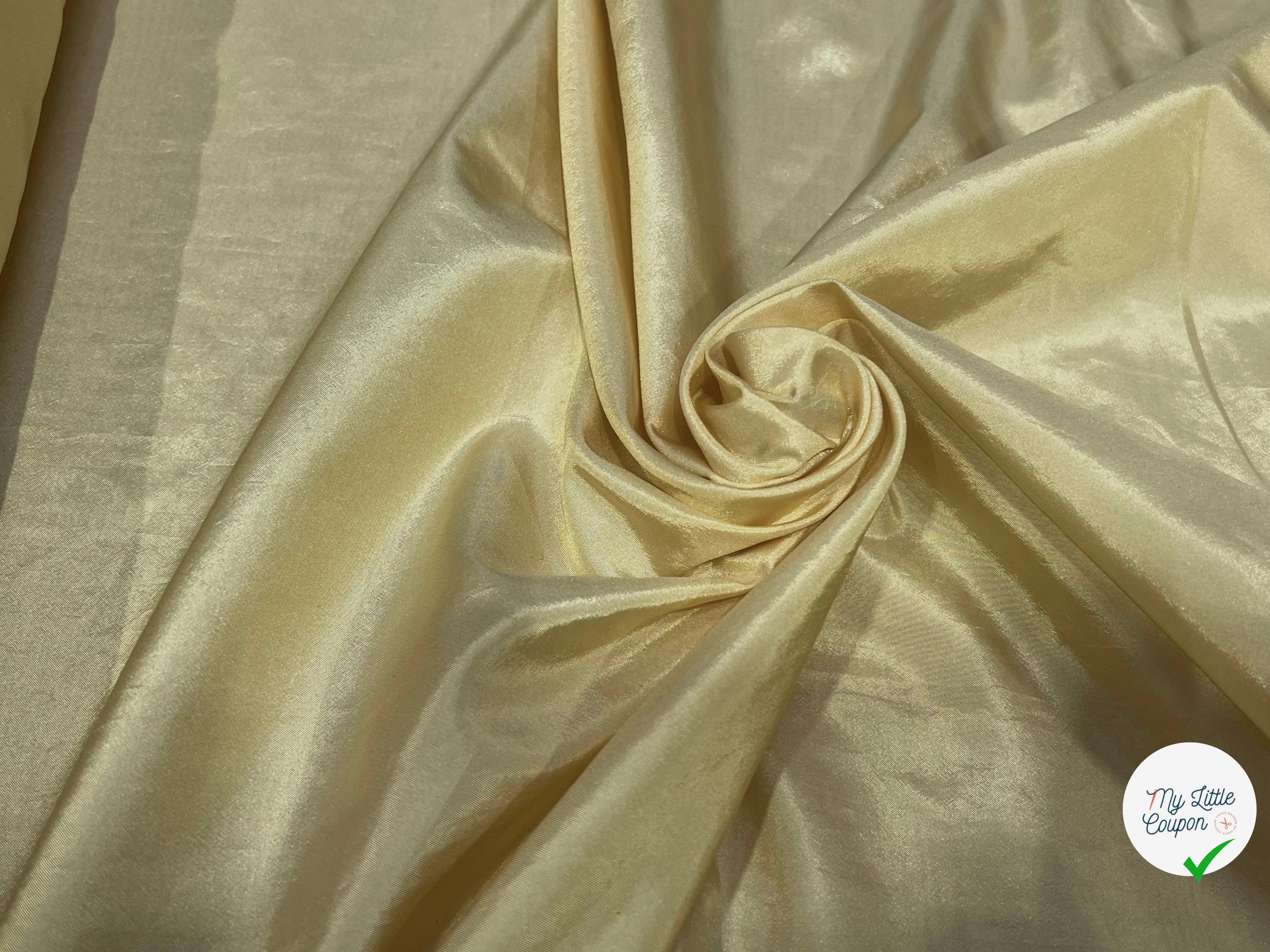 TISSU SATINÉ JAUNE VANILLE - My Little Coupon