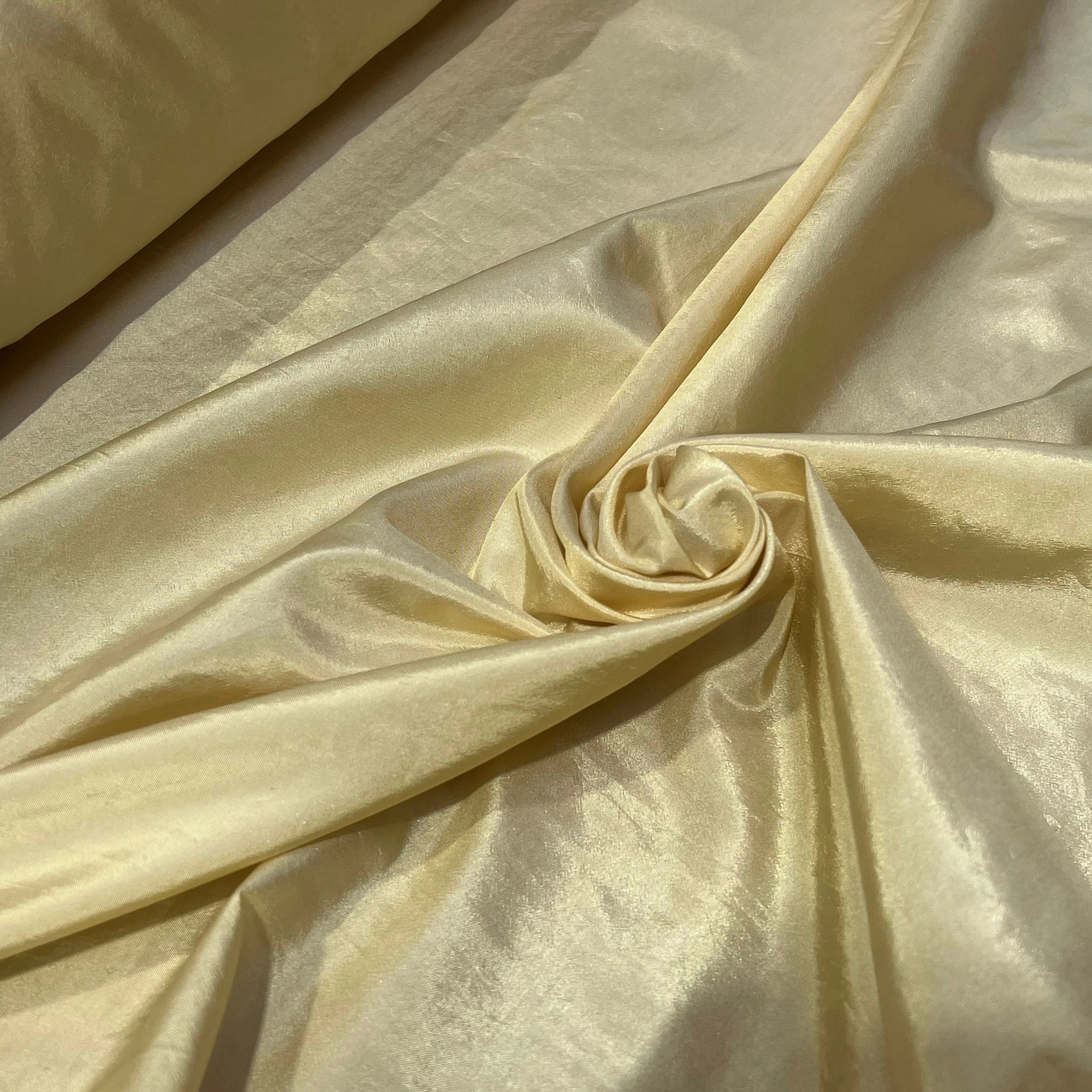 TISSU SATINÉ JAUNE VANILLE - My Little Coupon