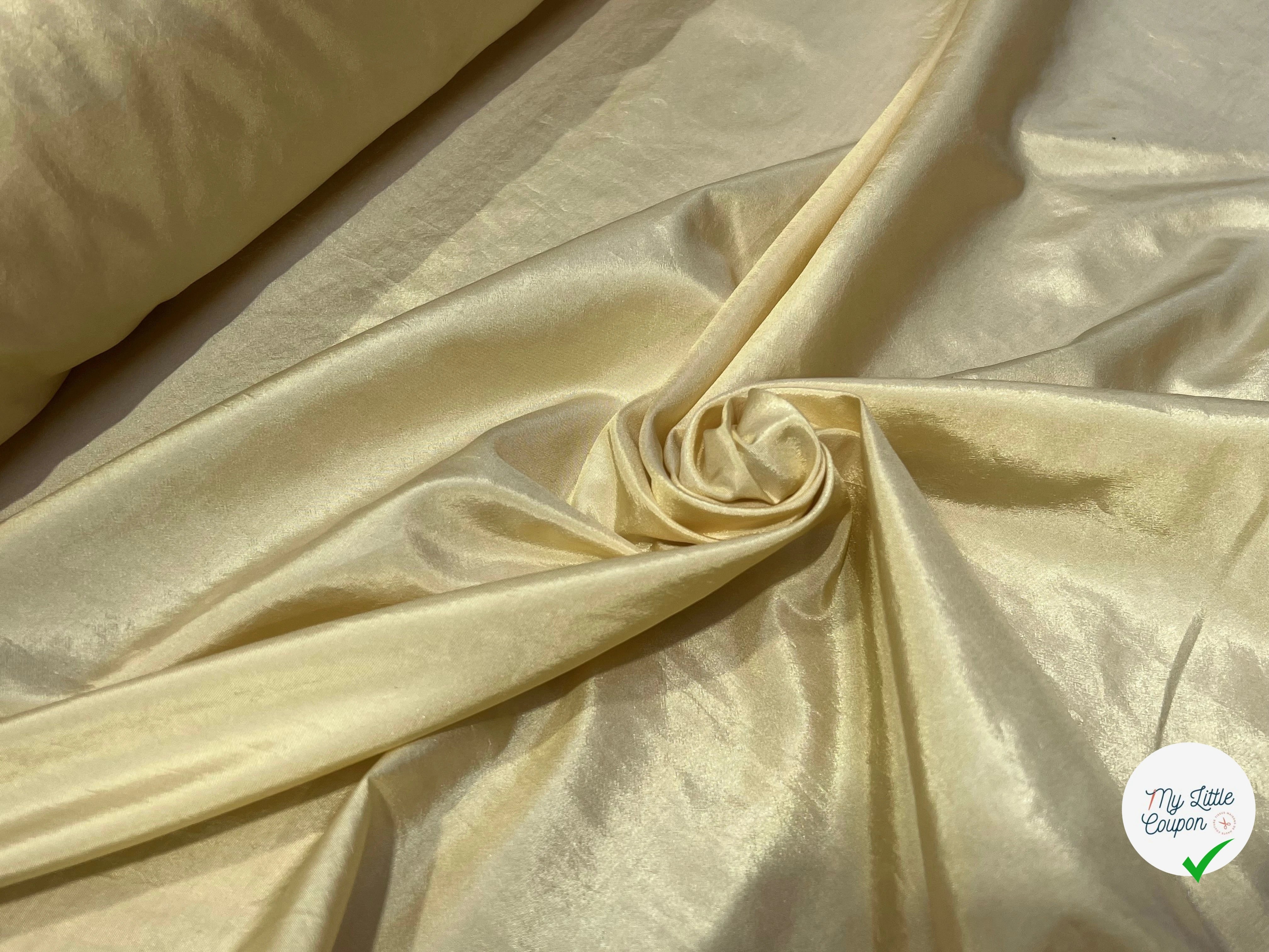 TISSU SATINÉ JAUNE VANILLE - My Little Coupon