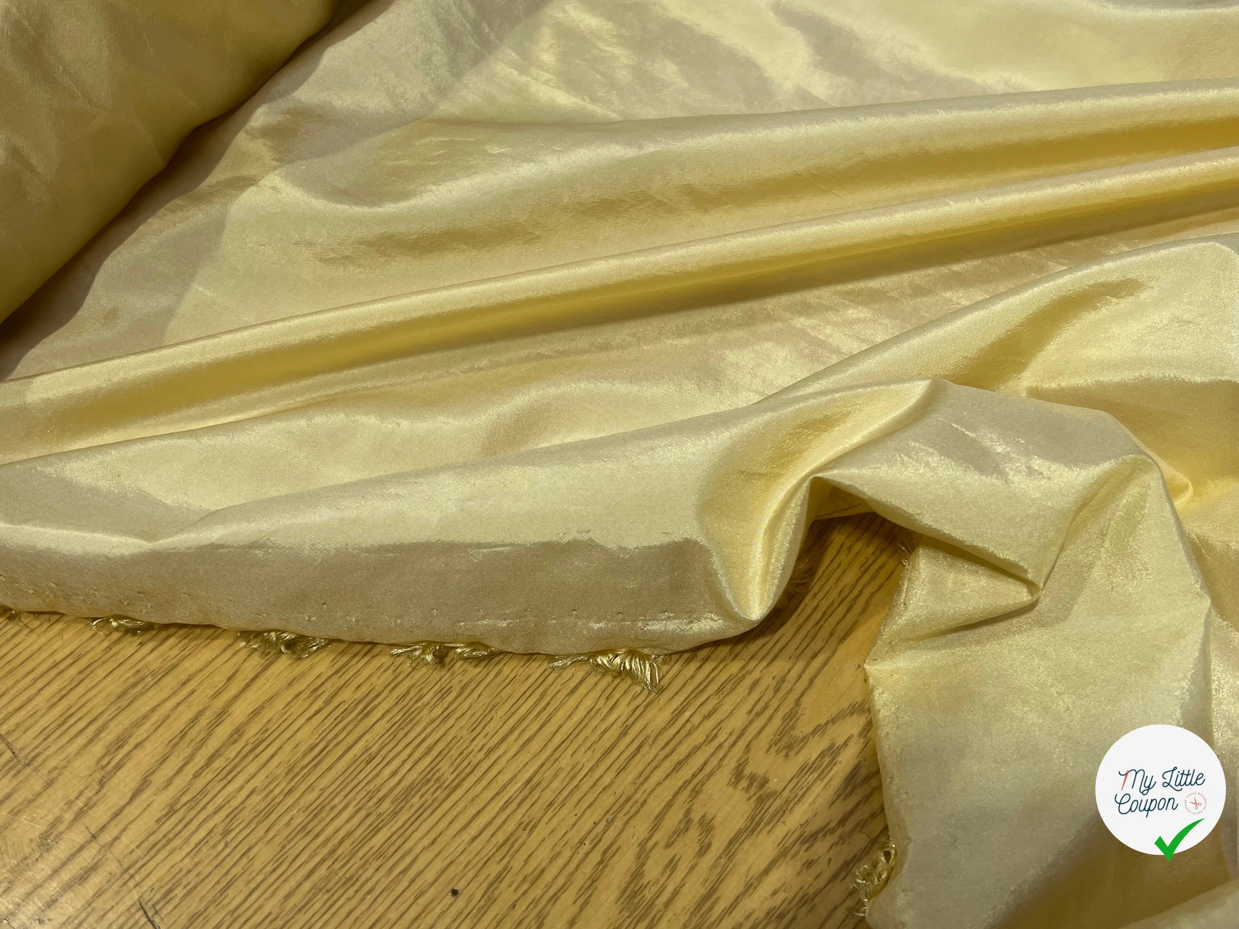 TISSU SATINÉ JAUNE VANILLE - My Little Coupon