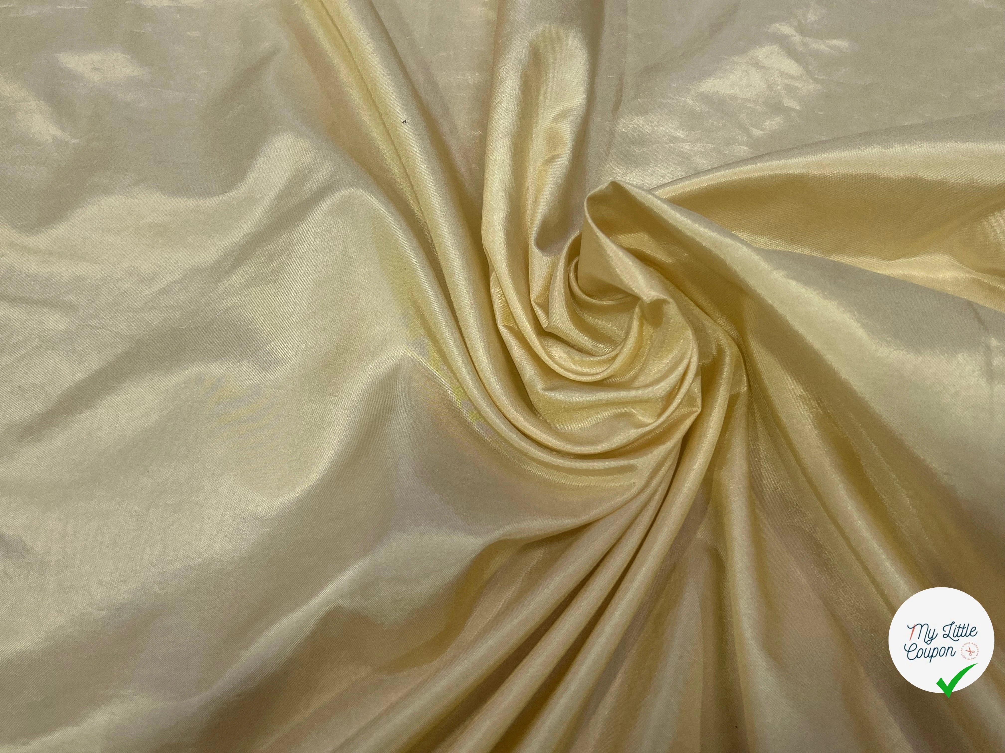 TISSU SATINÉ JAUNE VANILLE - My Little Coupon